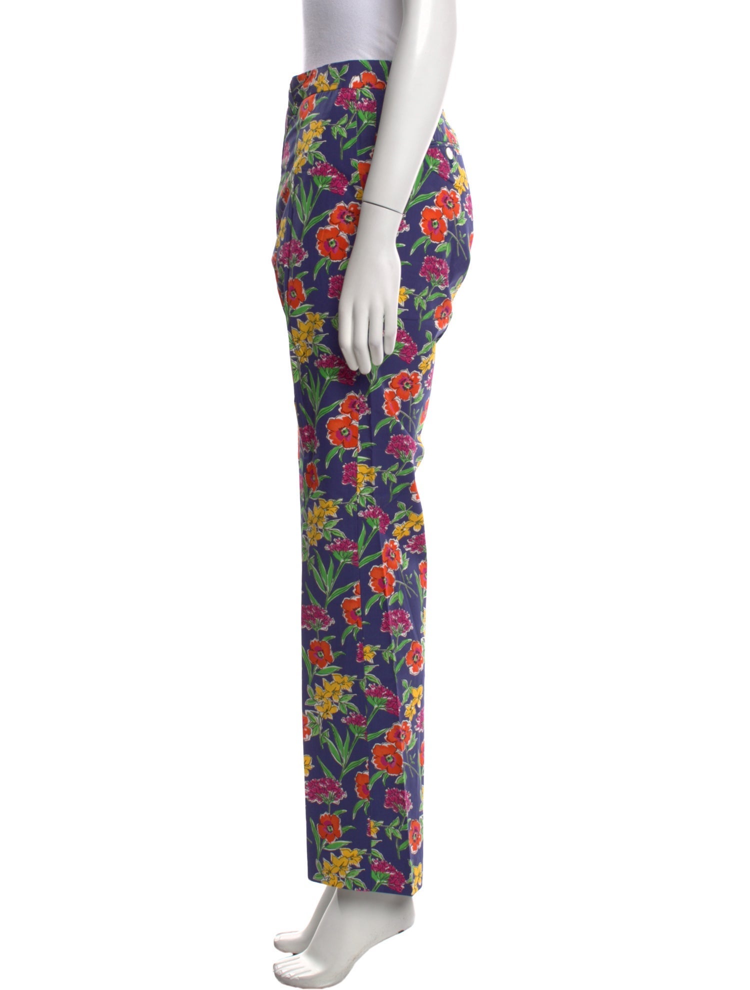 Ralph Lauren Purple Label Floral Print Straight Leg Pants