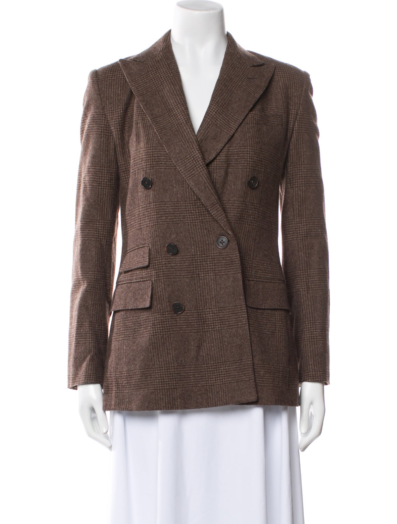 Ralph Lauren Purple Label Wool Plaid Print Blazer