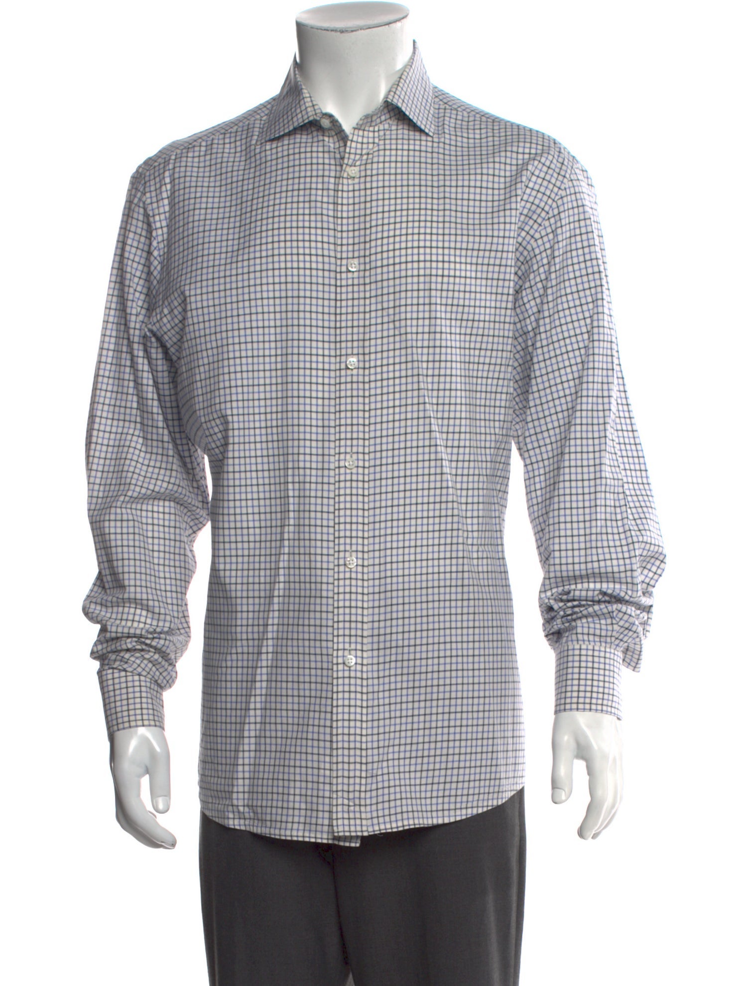 Ralph Lauren Purple Label Plaid Print Long Sleeve Shirt