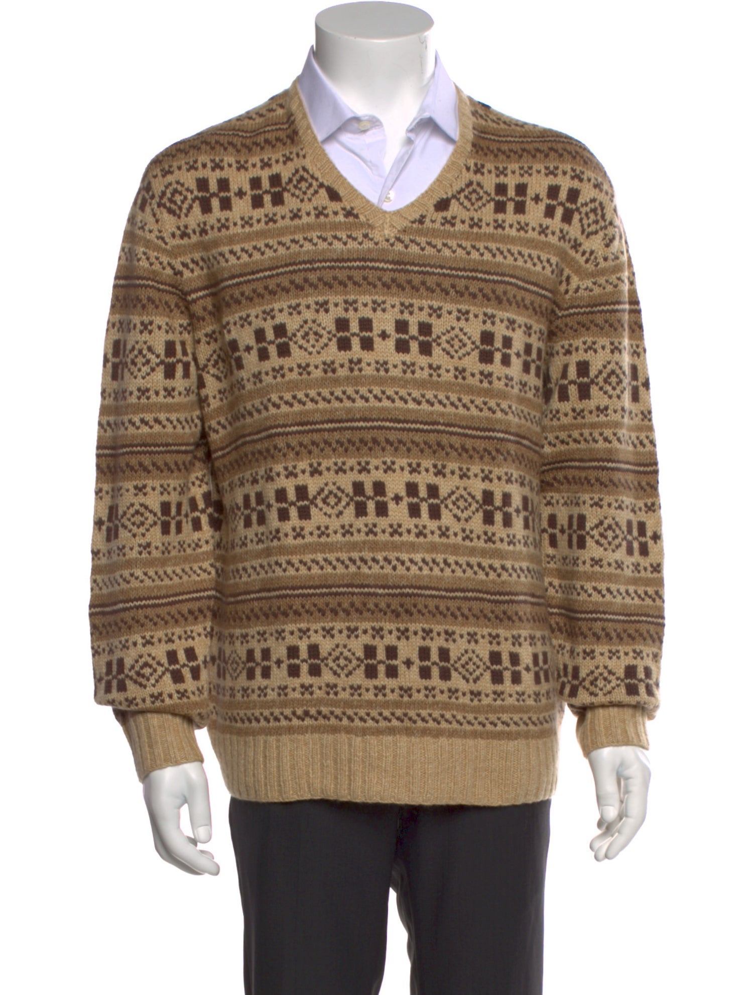 Ralph Lauren Purple Label Cashmere Printed Pullover w/ Tags