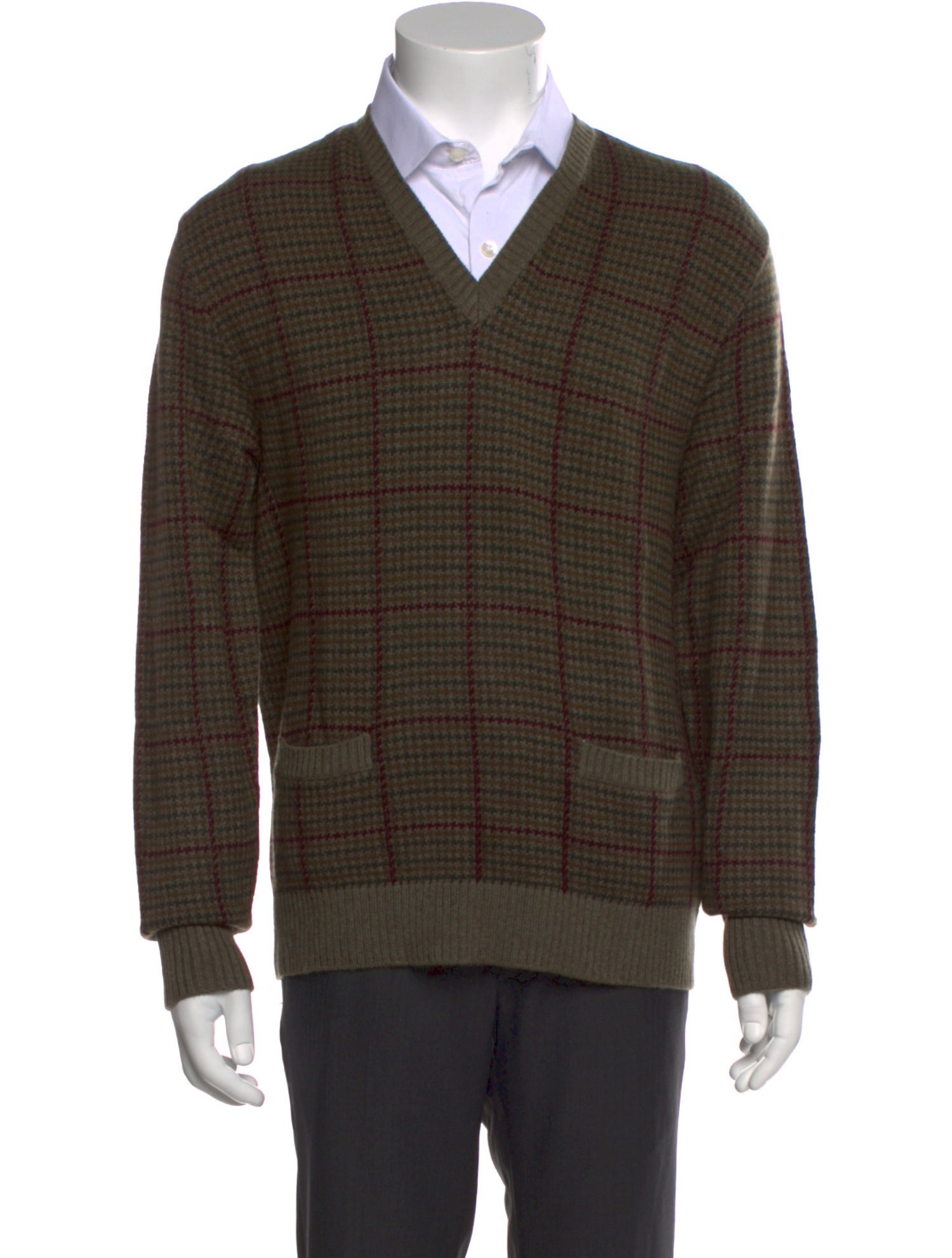 Ralph Lauren Purple Label Cashmere Plaid Print Pullover w/ Tags