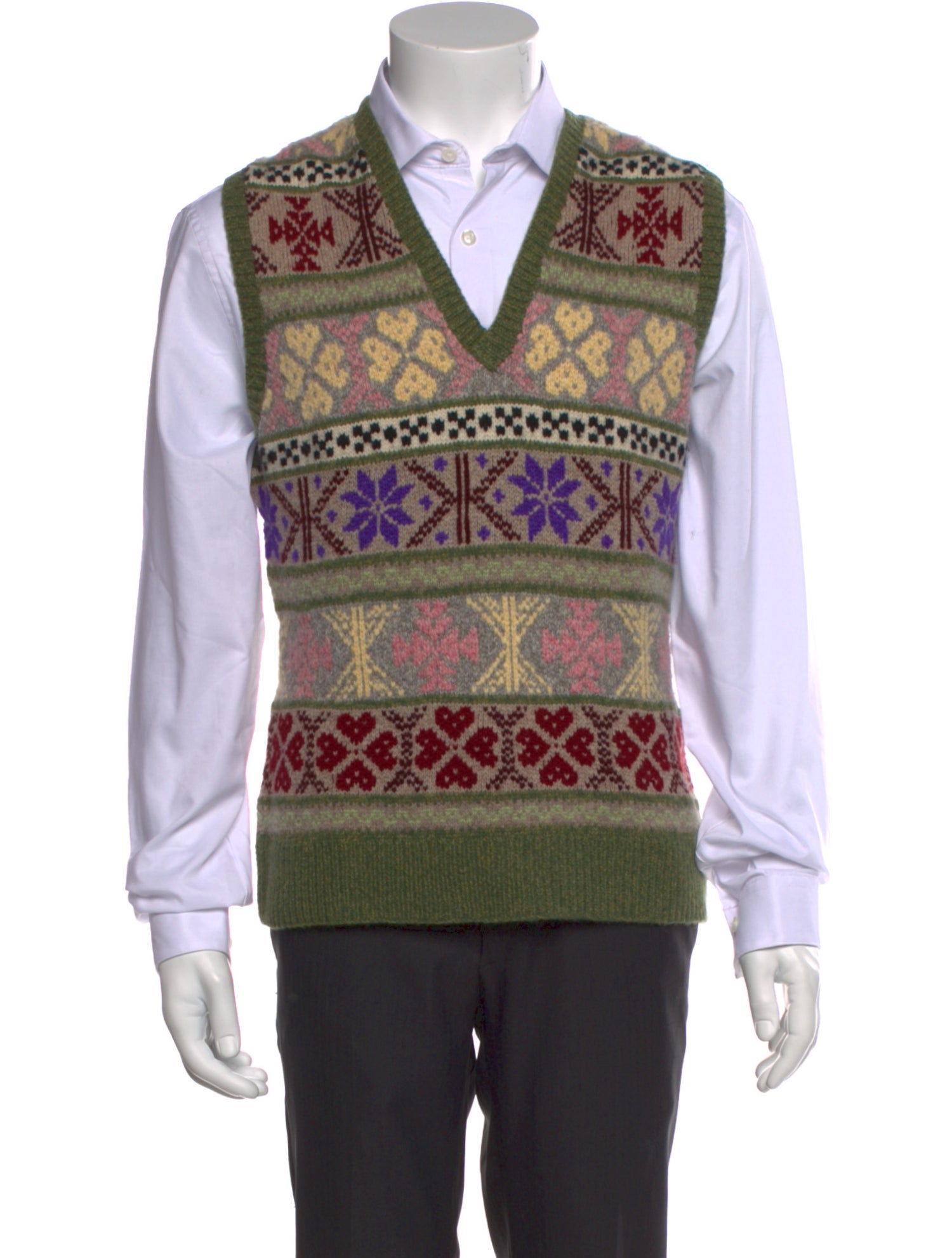 Ralph Lauren Purple Label Cashmere Printed Sweater Vest