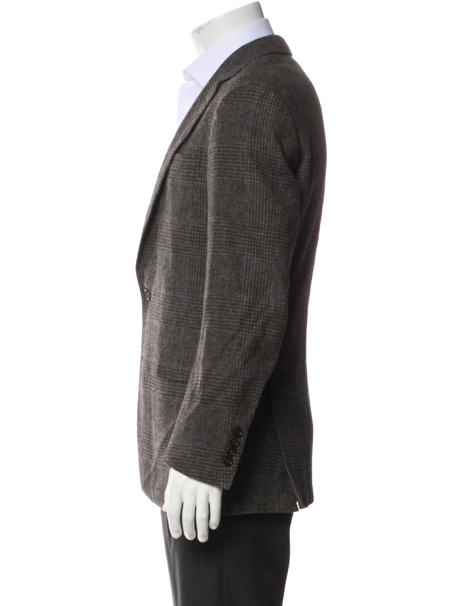 Ralph Lauren Purple Label Camel Hair Plaid Print Peacoat