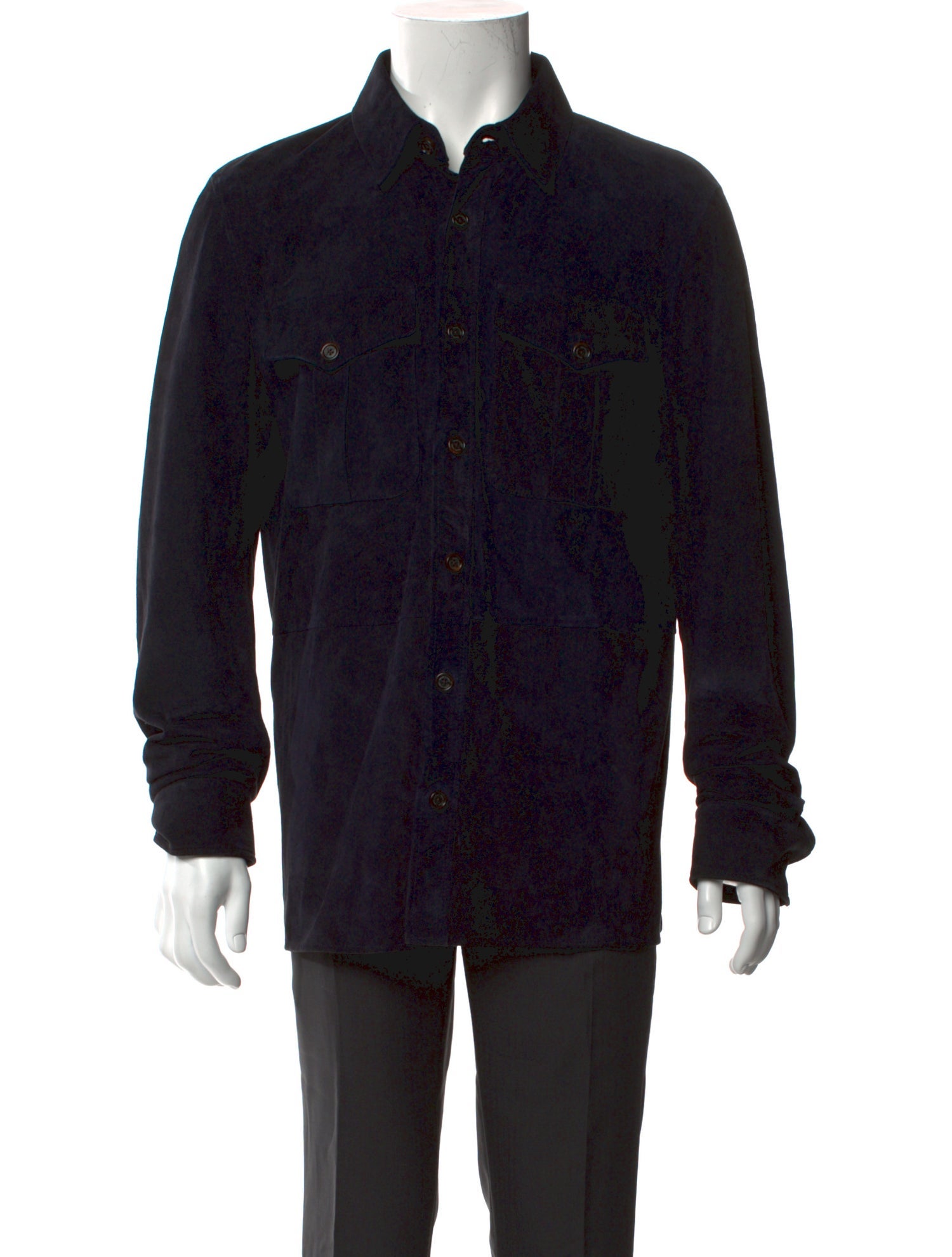 Ralph Lauren Purple Label Suede Floral Print Shirt