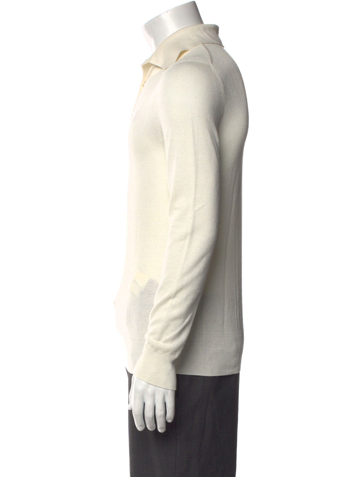 Ralph Lauren Purple Label Collar Long Sleeve Polo Sweater