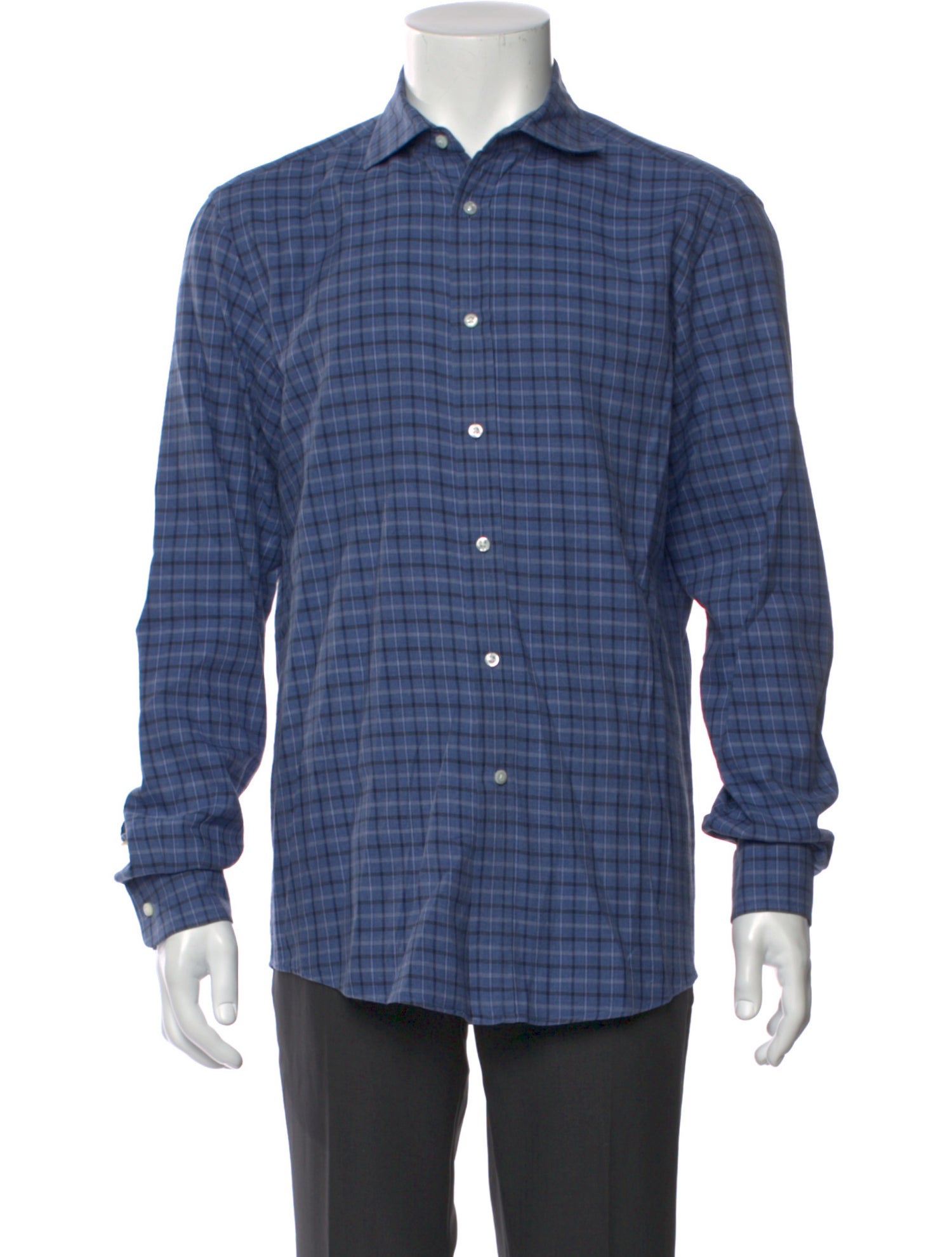 Ralph Lauren Purple Label Plaid Print Long Sleeve Shirt