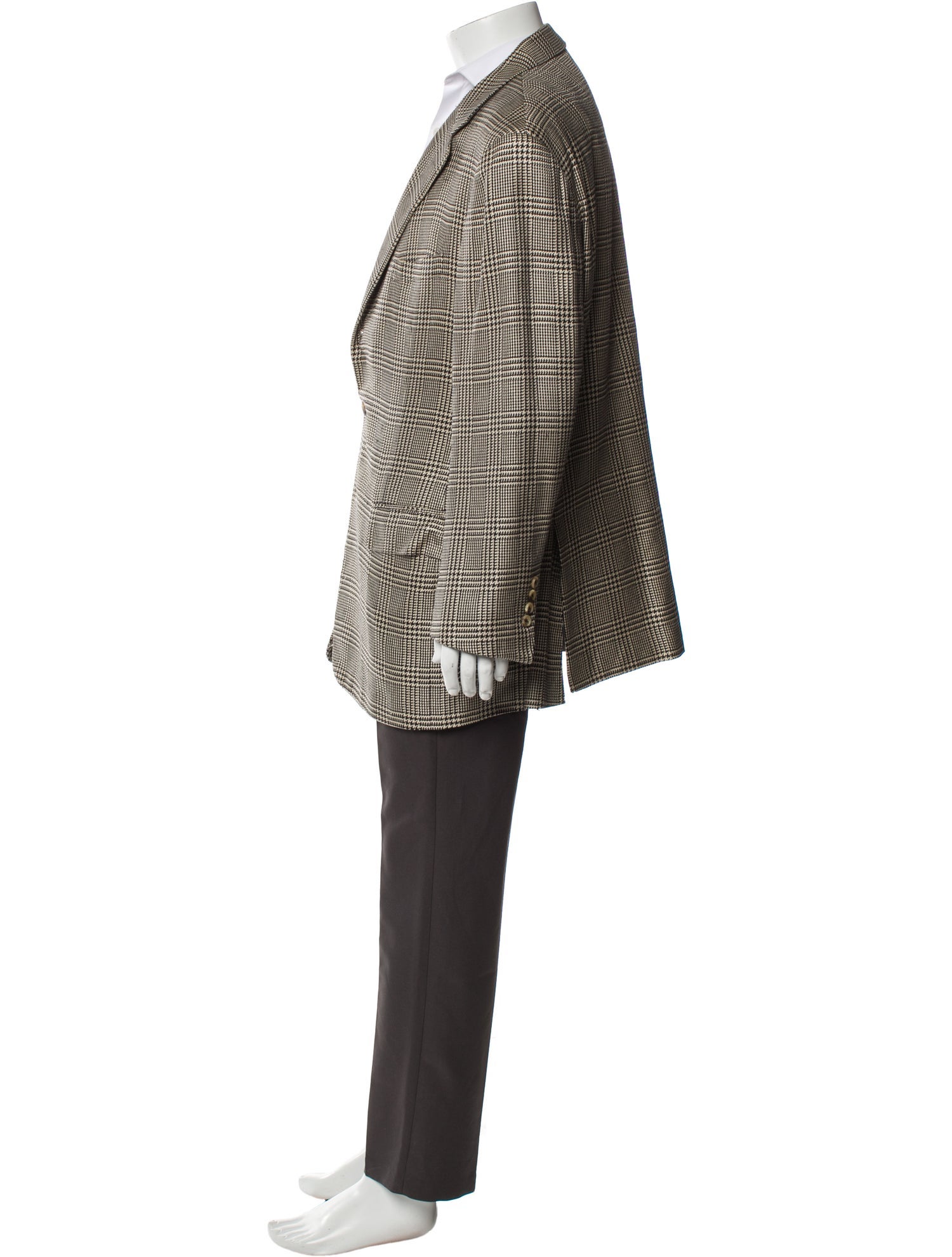 Ralph Lauren Purple Label Silk Plaid Print Blazer