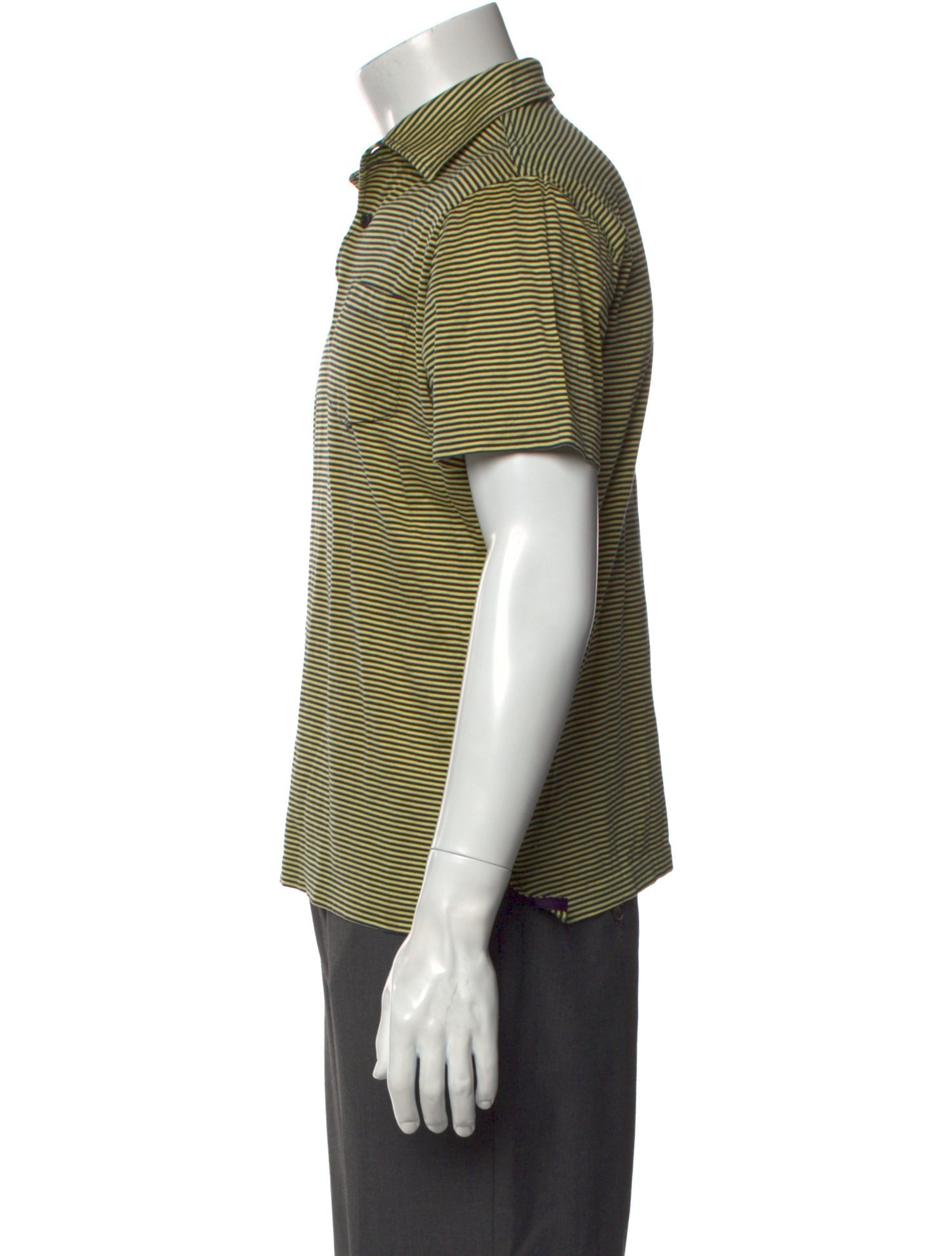 Ralph Lauren Purple Label Striped V-Neck Polo Shirt