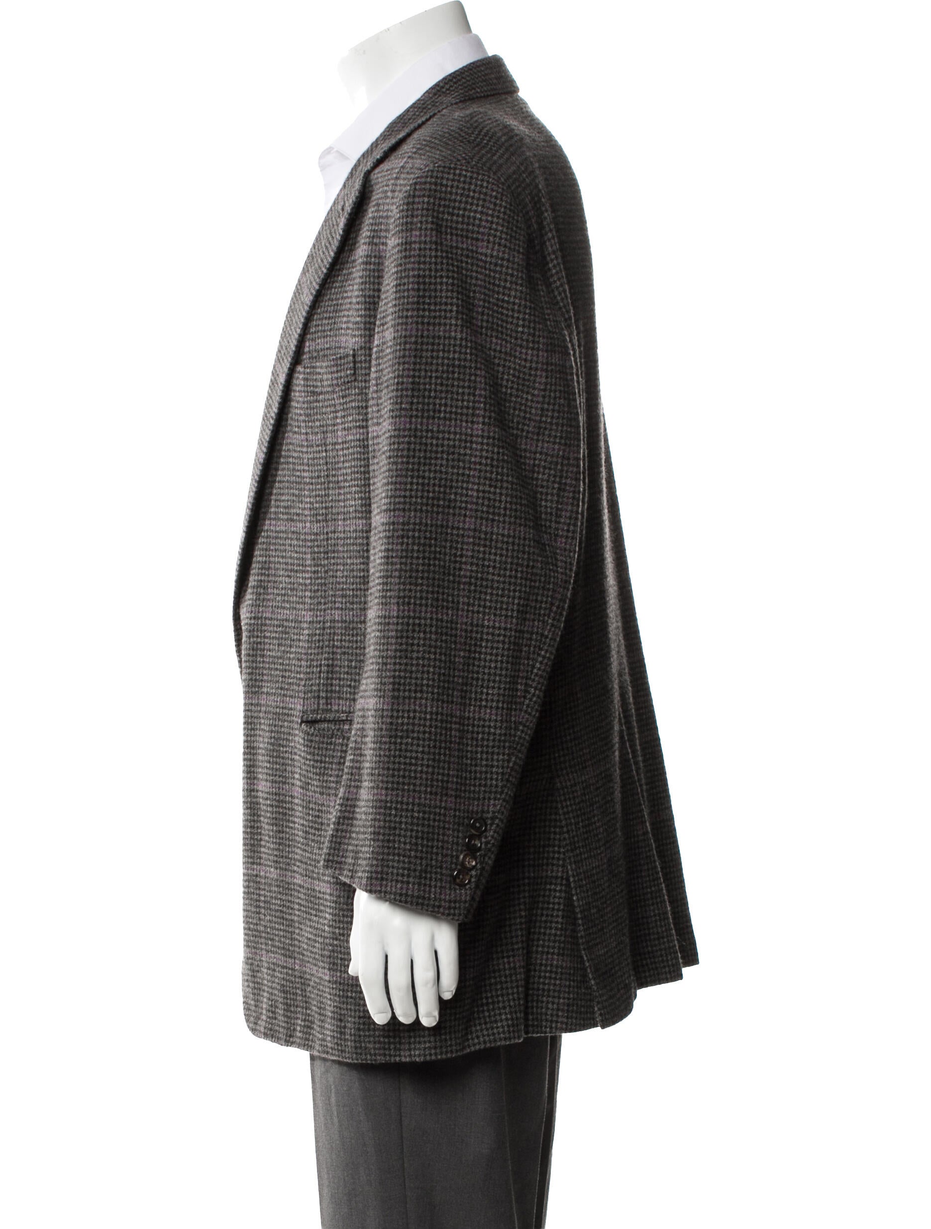 Ralph Lauren Purple Label Cashmere Plaid Print Blazer