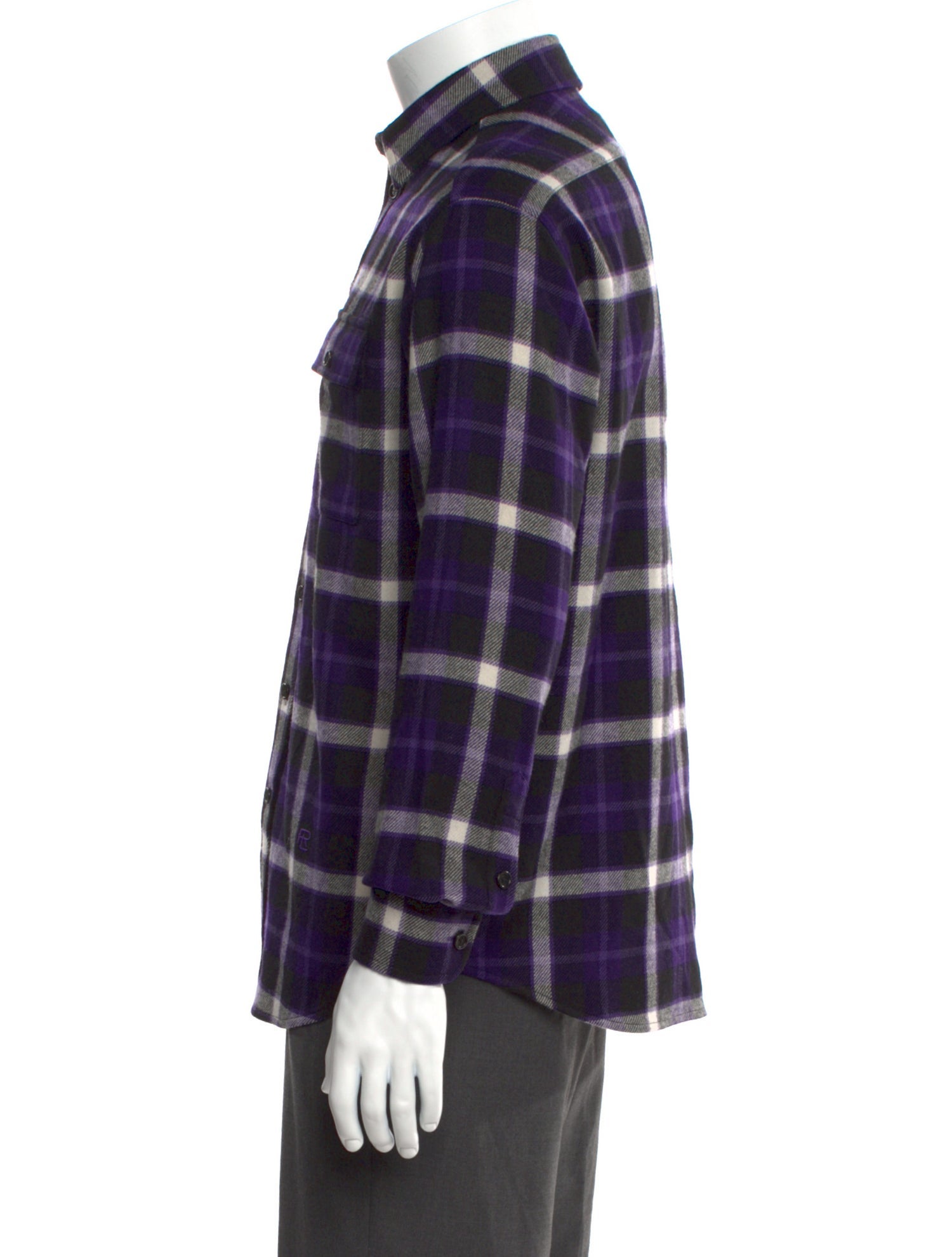 Ralph Lauren Purple Label Wool Plaid Print Shirt
