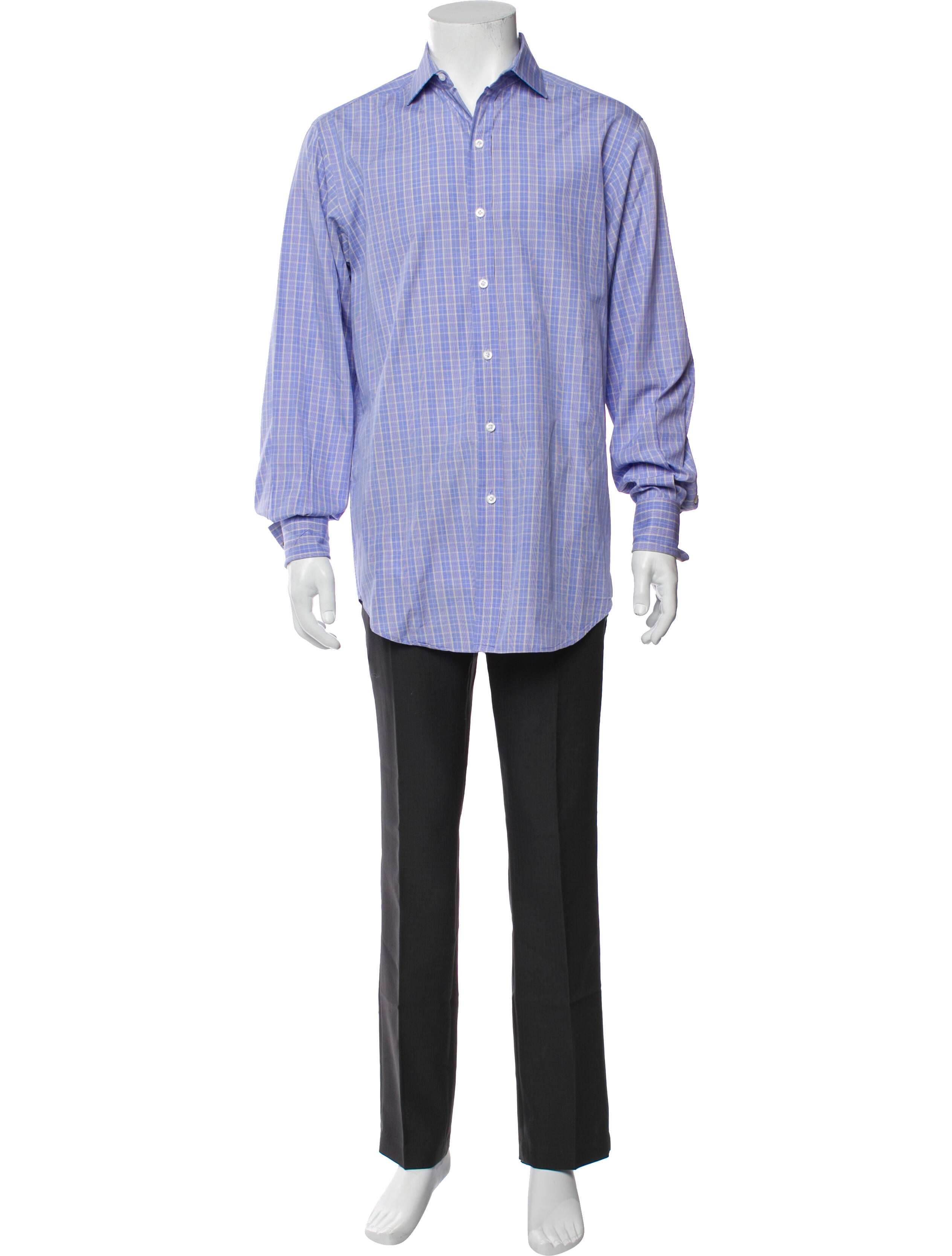 Ralph Lauren Purple Label Striped Long Sleeve Dress Shirt