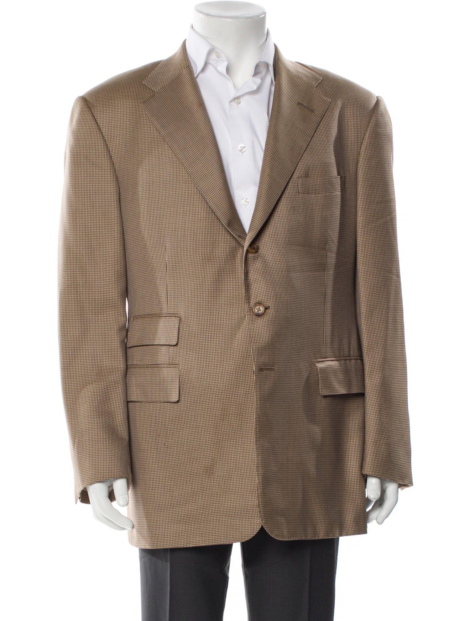 Ralph Lauren Purple Label Cashmere Plaid Print Blazer