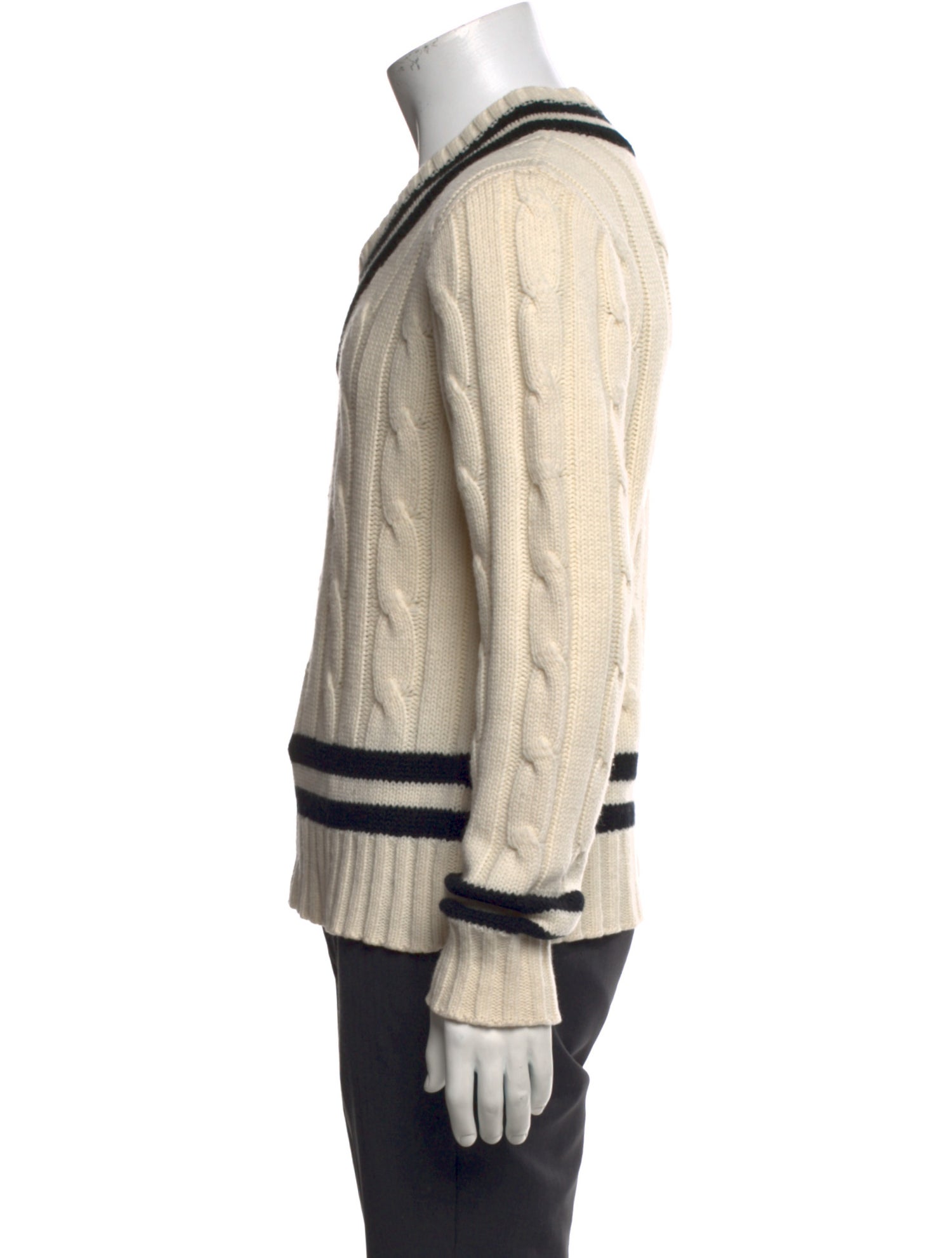 Ralph Lauren Purple Label Cashmere Striped Pullover