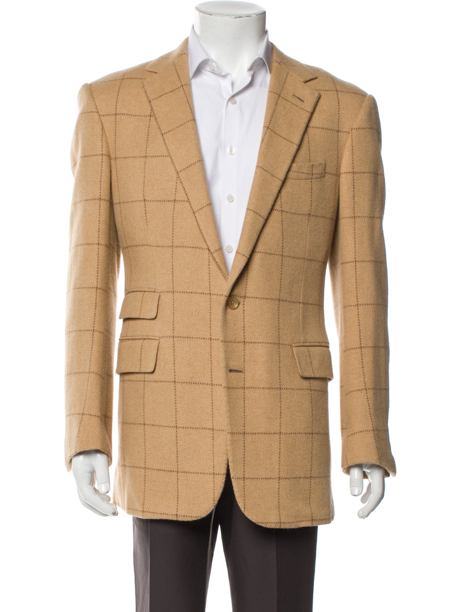 Ralph Lauren Purple Label Wool Plaid Print Blazer