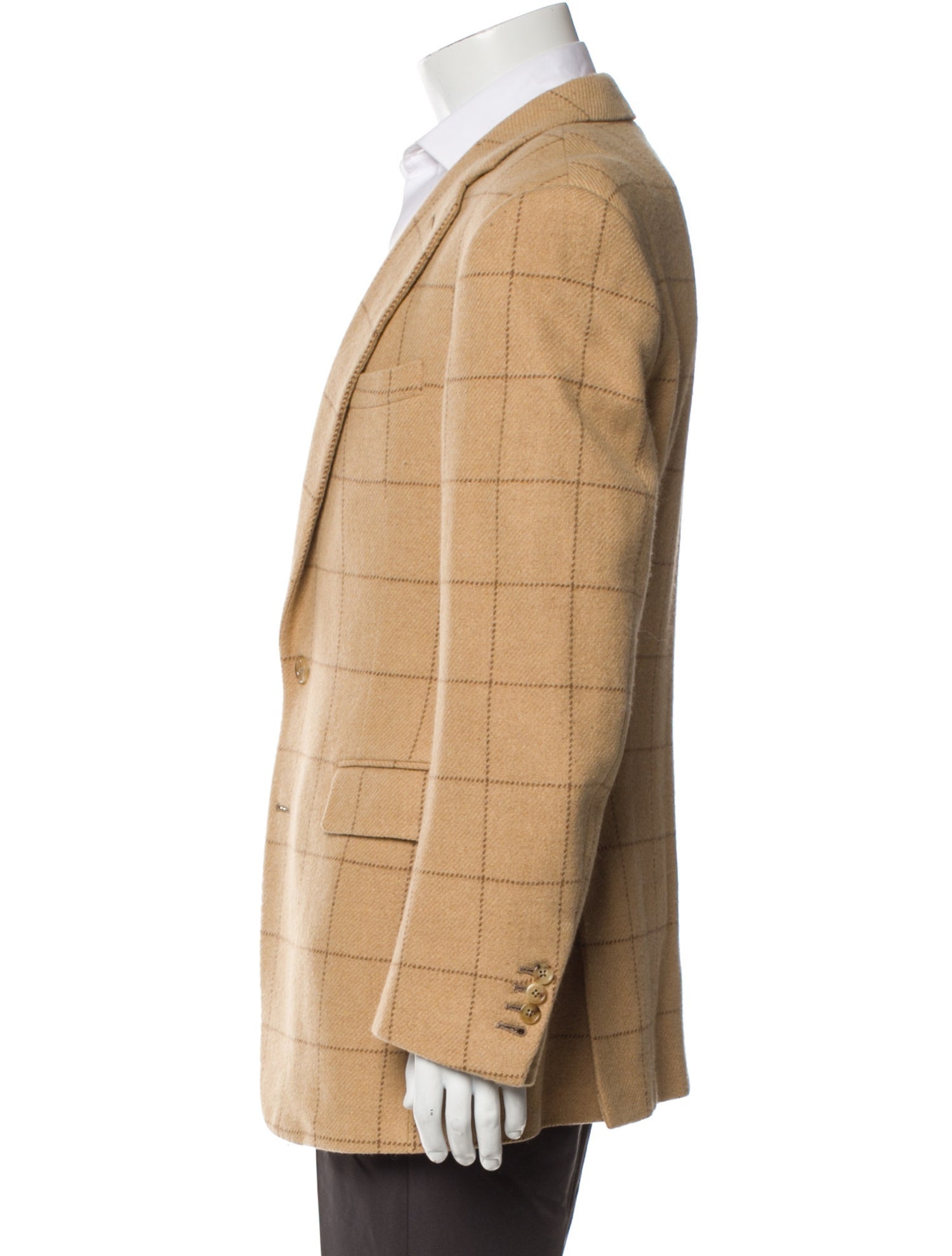 Ralph Lauren Purple Label Wool Plaid Print Blazer