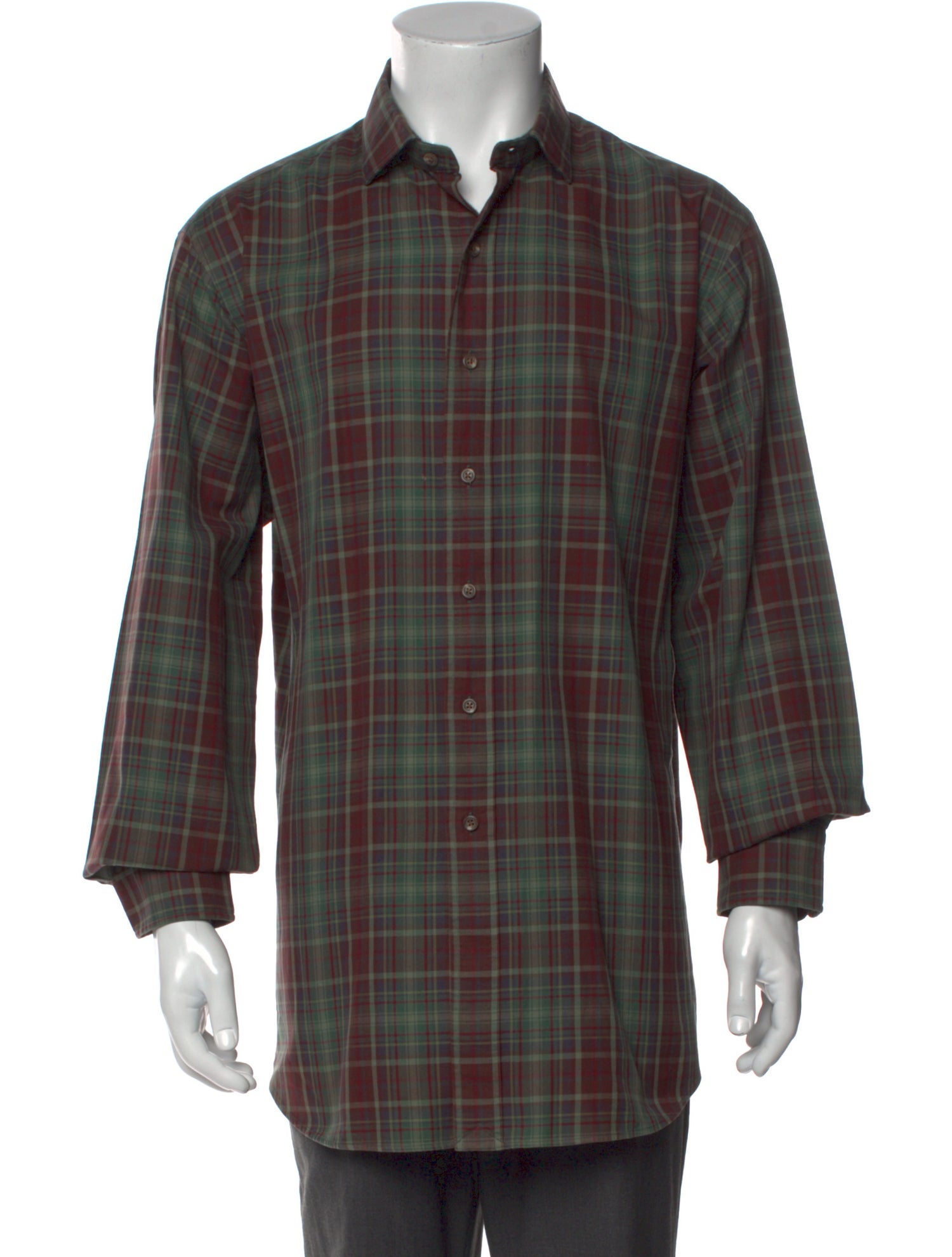 Ralph Lauren Purple Label Plaid Print Long Sleeve Shirt