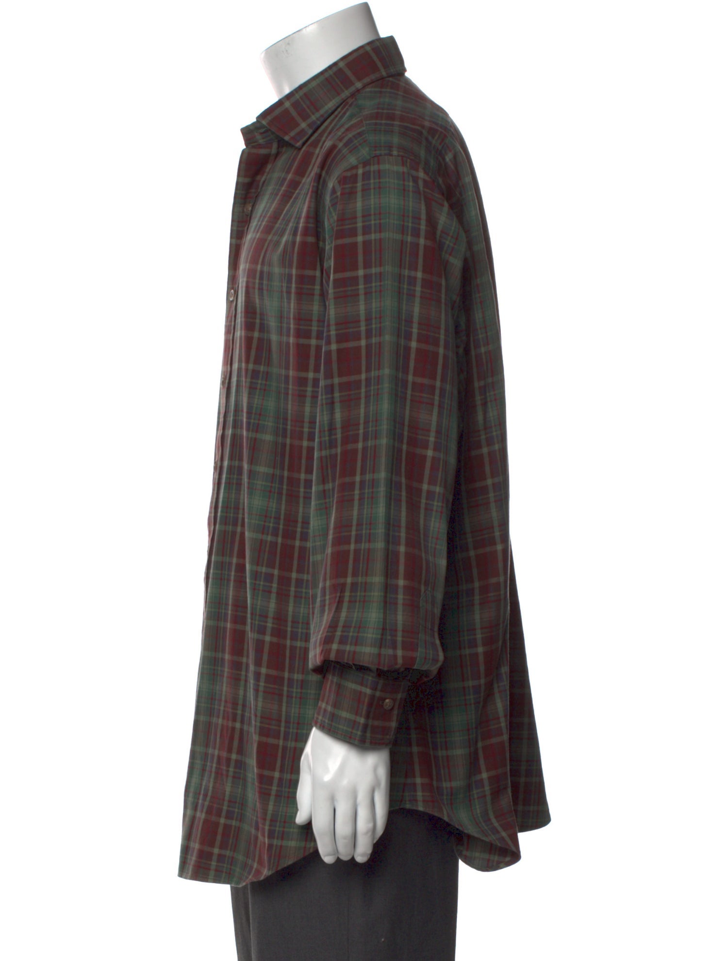 Ralph Lauren Purple Label Plaid Print Long Sleeve Shirt