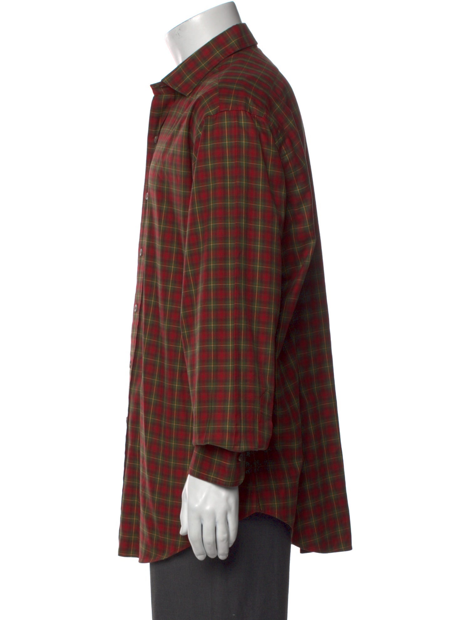 Ralph Lauren Purple Label Plaid Print Long Sleeve Shirt