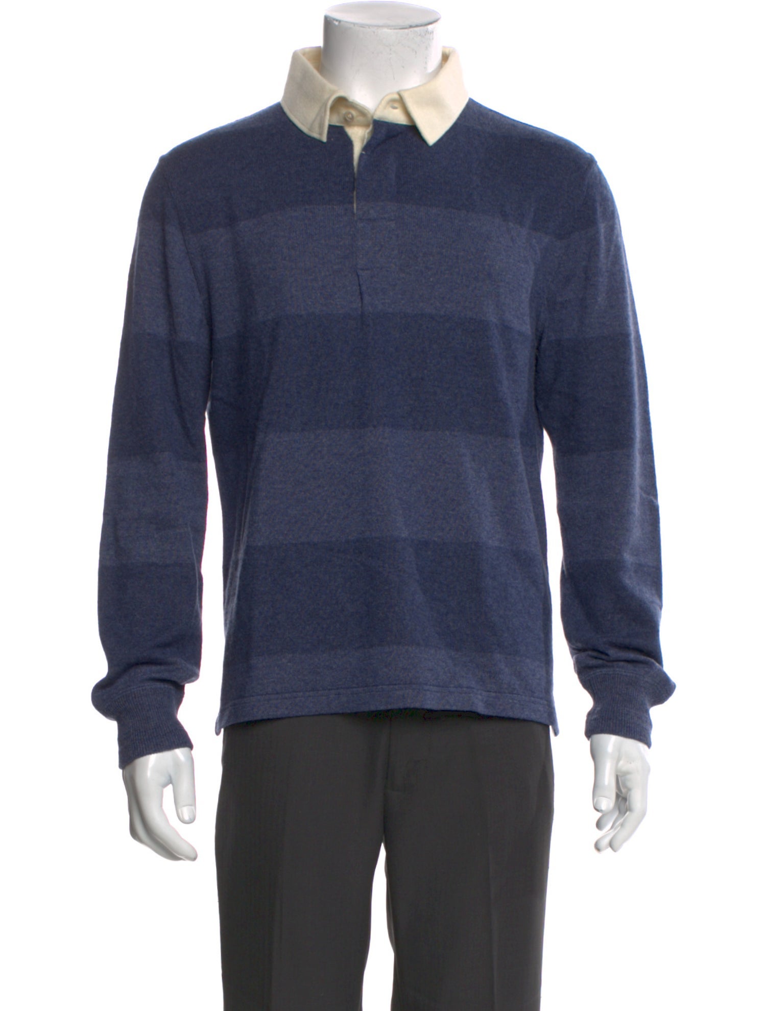 Ralph Lauren Purple Label Cashmere Striped Polo Sweater