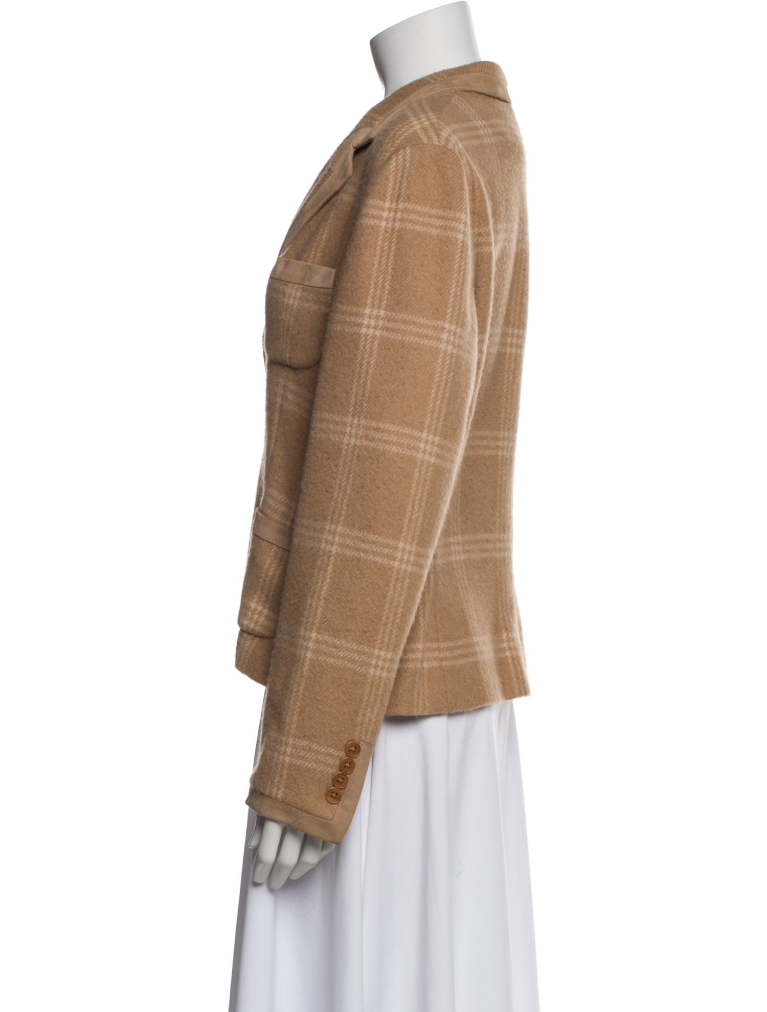 Ralph Lauren Purple Label Baby Camel Plaid Print Blazer