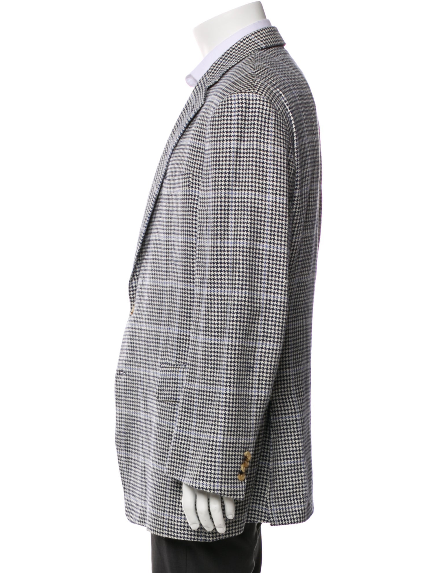Ralph Lauren Purple Label Linen Houndstooth Print Blazer