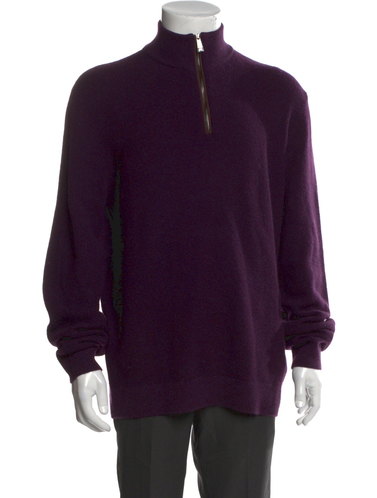 Ralph Lauren Purple Label Cashmere Mock Neck Polo Sweater