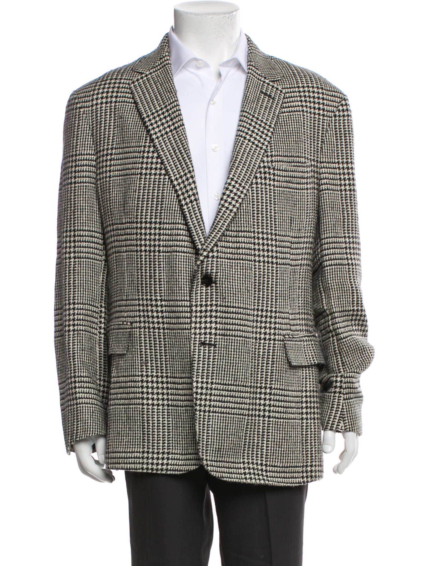 Ralph Lauren Purple Label Linen Houndstooth Print Blazer