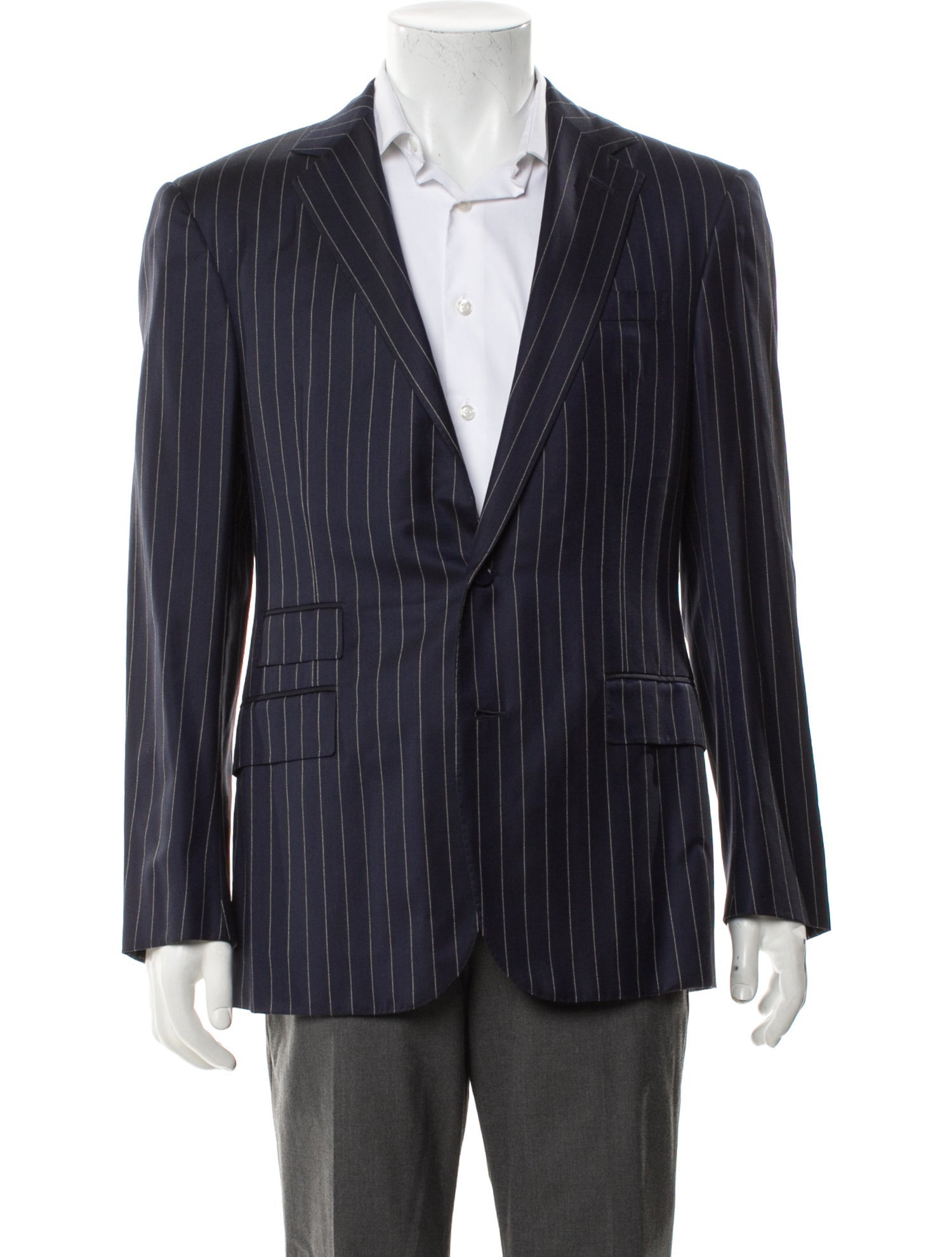 Ralph Lauren Purple Label Wool Striped Blazer