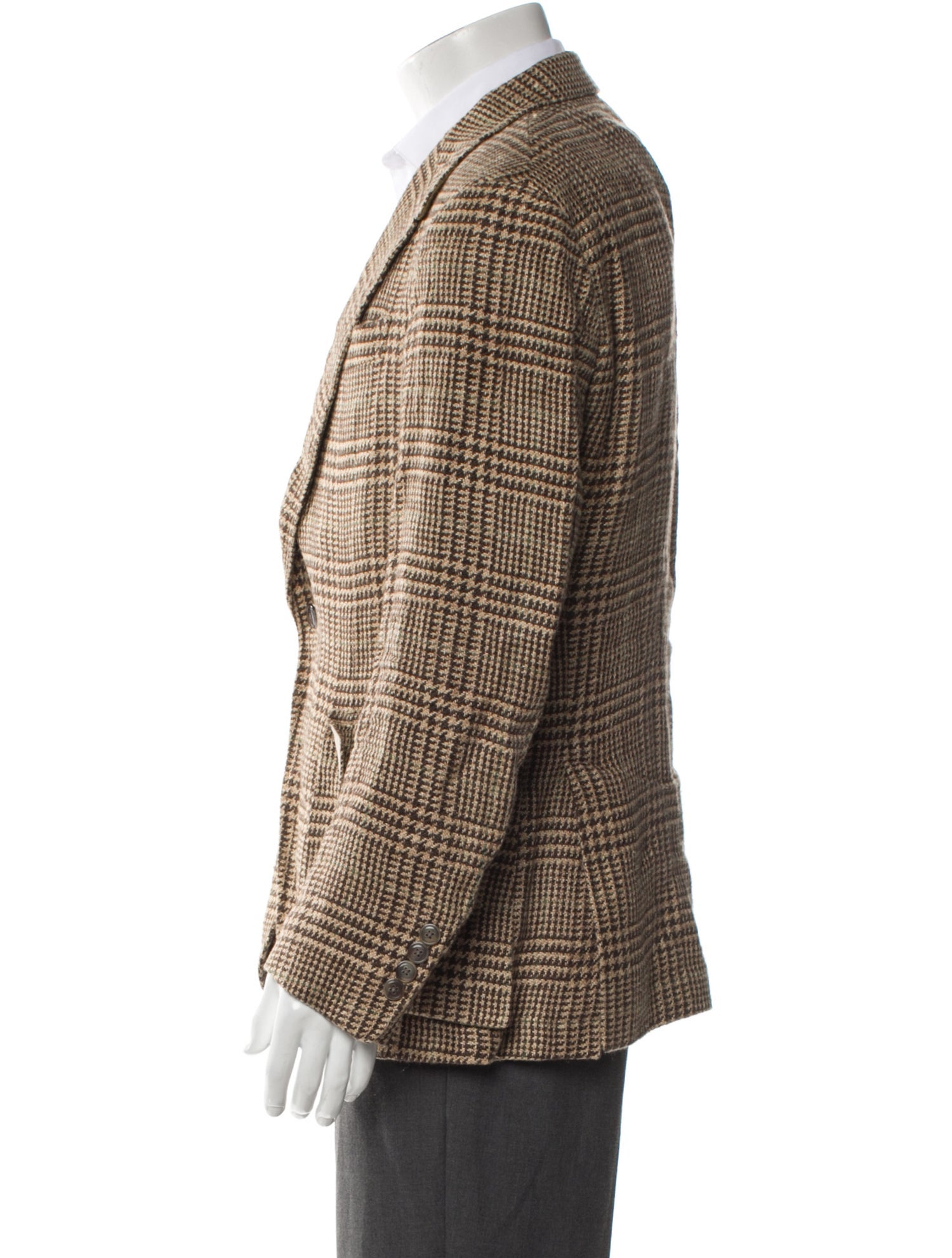 Polo Ralph Lauren Linen Houndstooth Print Moto Jacket