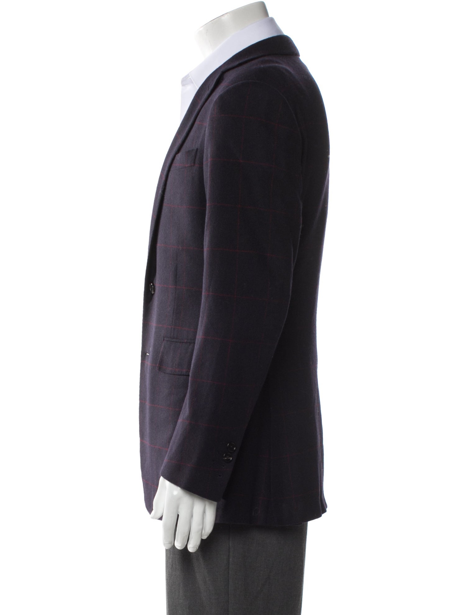 Ralph Lauren Purple Label Cashmere Plaid Print Blazer