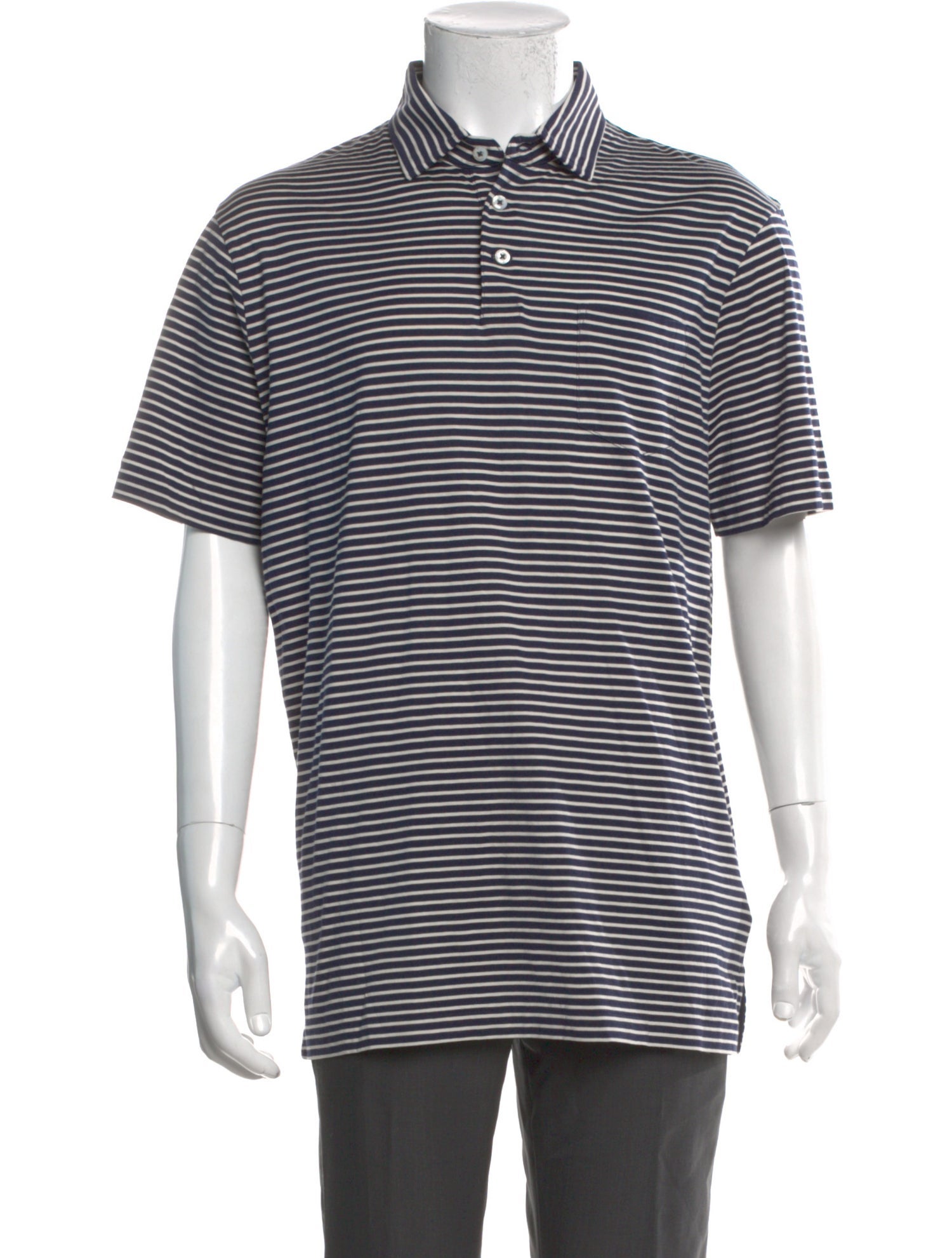 Ralph Lauren Purple Label Striped Crew Neck Polo Shirt