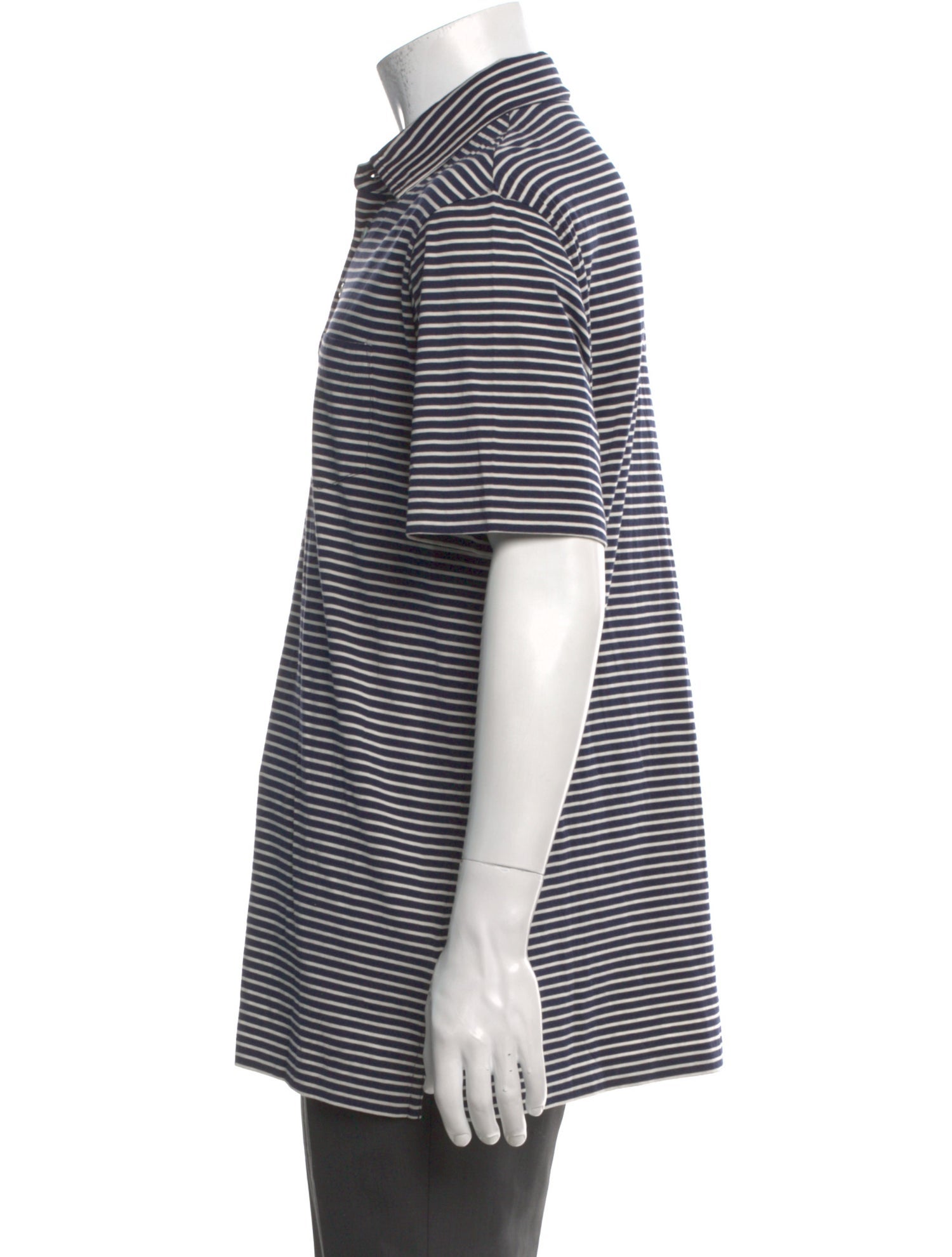 Ralph Lauren Purple Label Striped Crew Neck Polo Shirt