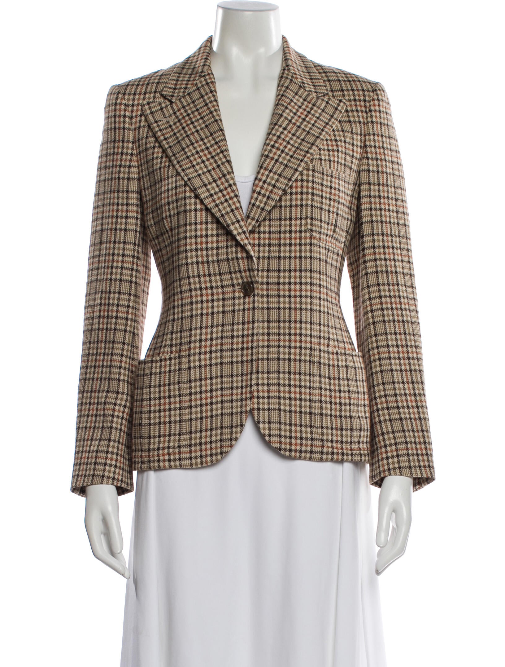 Ralph Lauren Purple Label Wool Plaid Print Blazer w/ Tags