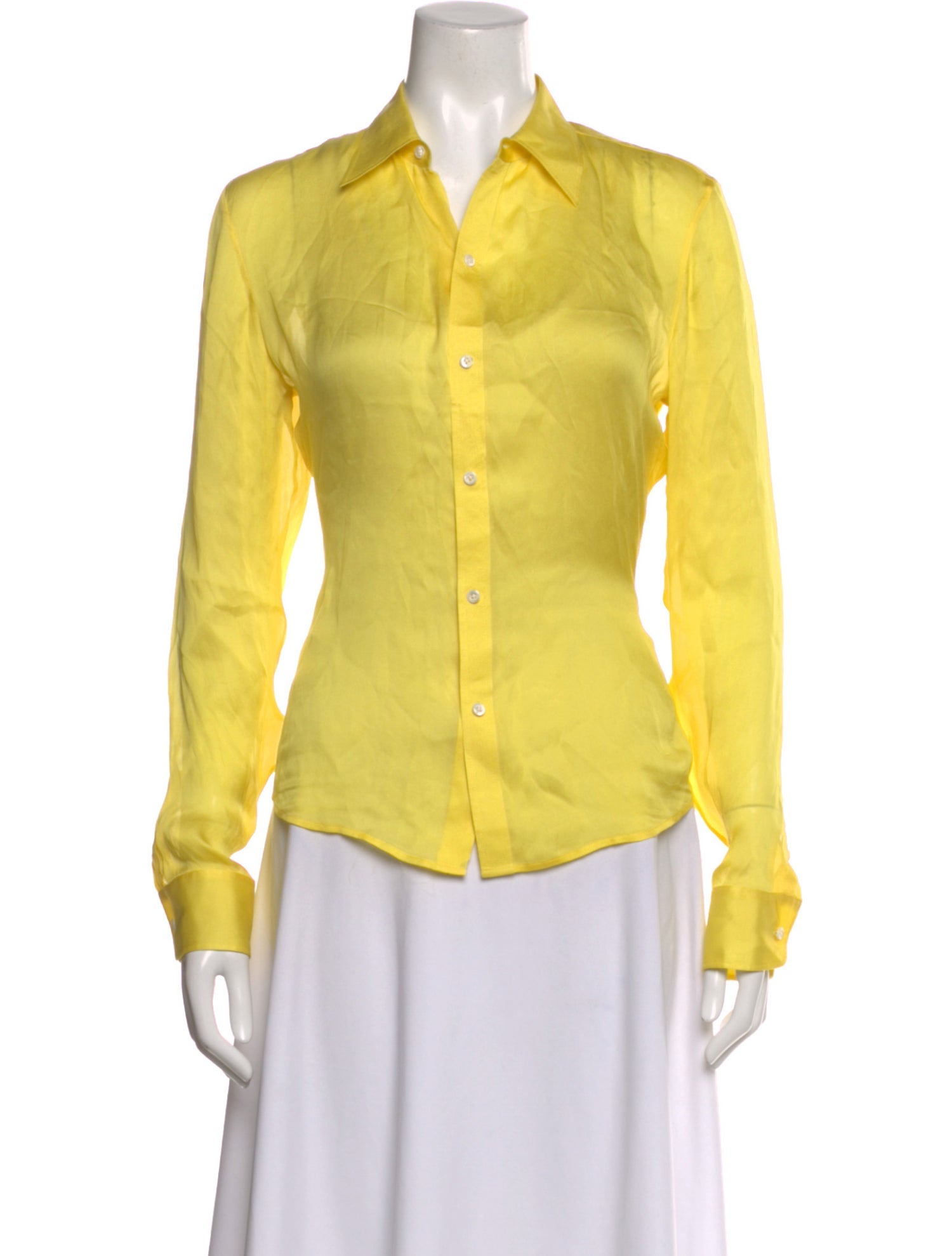 Ralph Lauren Purple Label Silk Long Sleeve Top