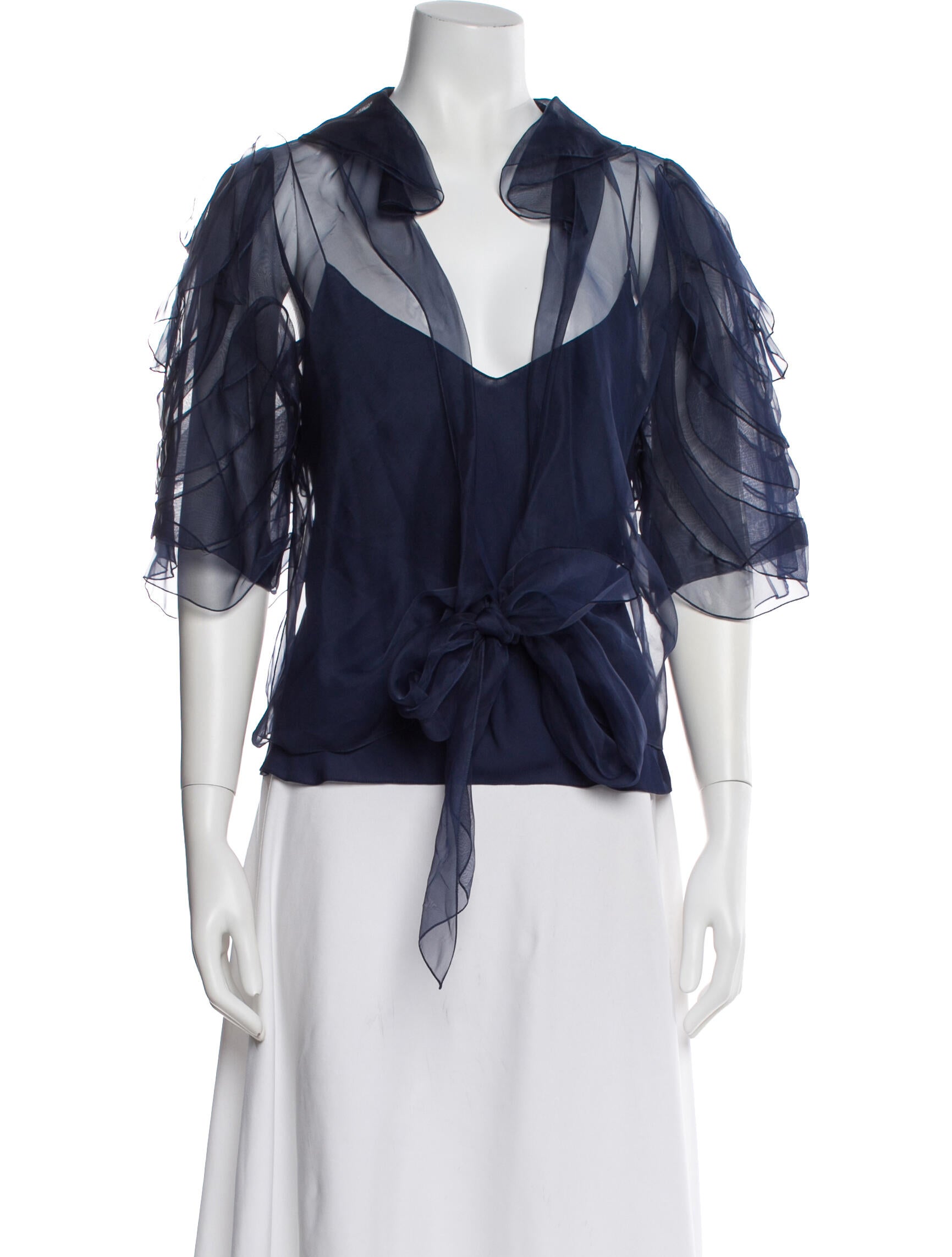 Ralph Lauren Collection Silk V-Neck Top