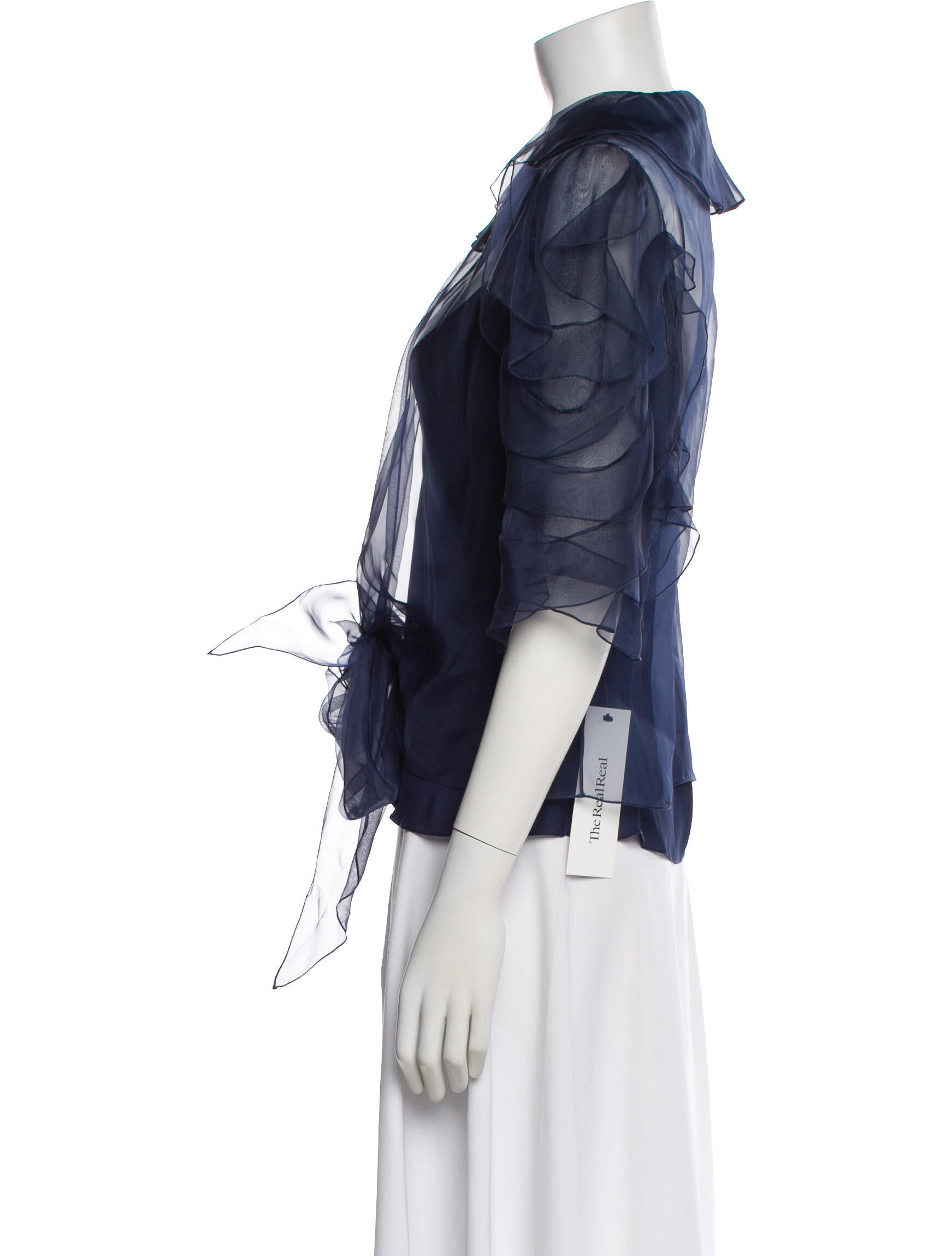 Ralph Lauren Collection Silk V-Neck Top