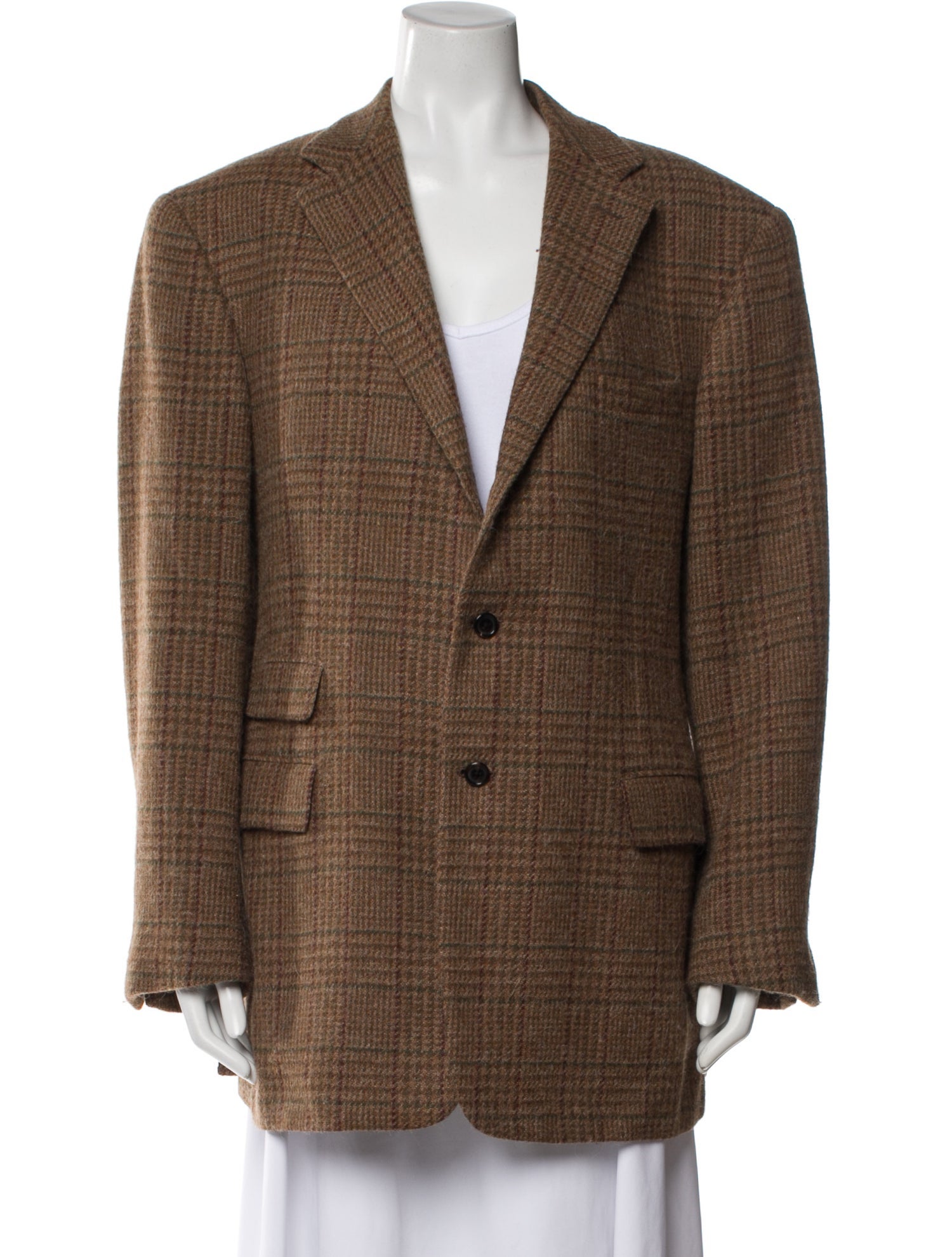 Ralph Lauren Collection Wool Plaid Print Blazer