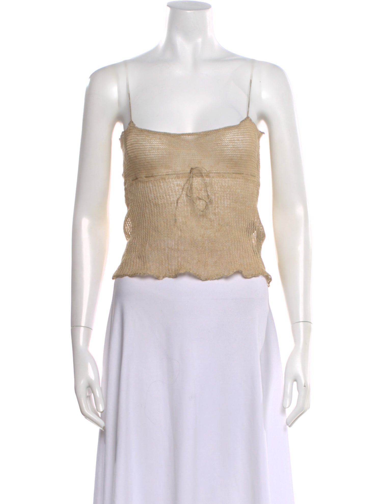 Ralph Lauren Collection Square Neckline Sleeveless Crop Top