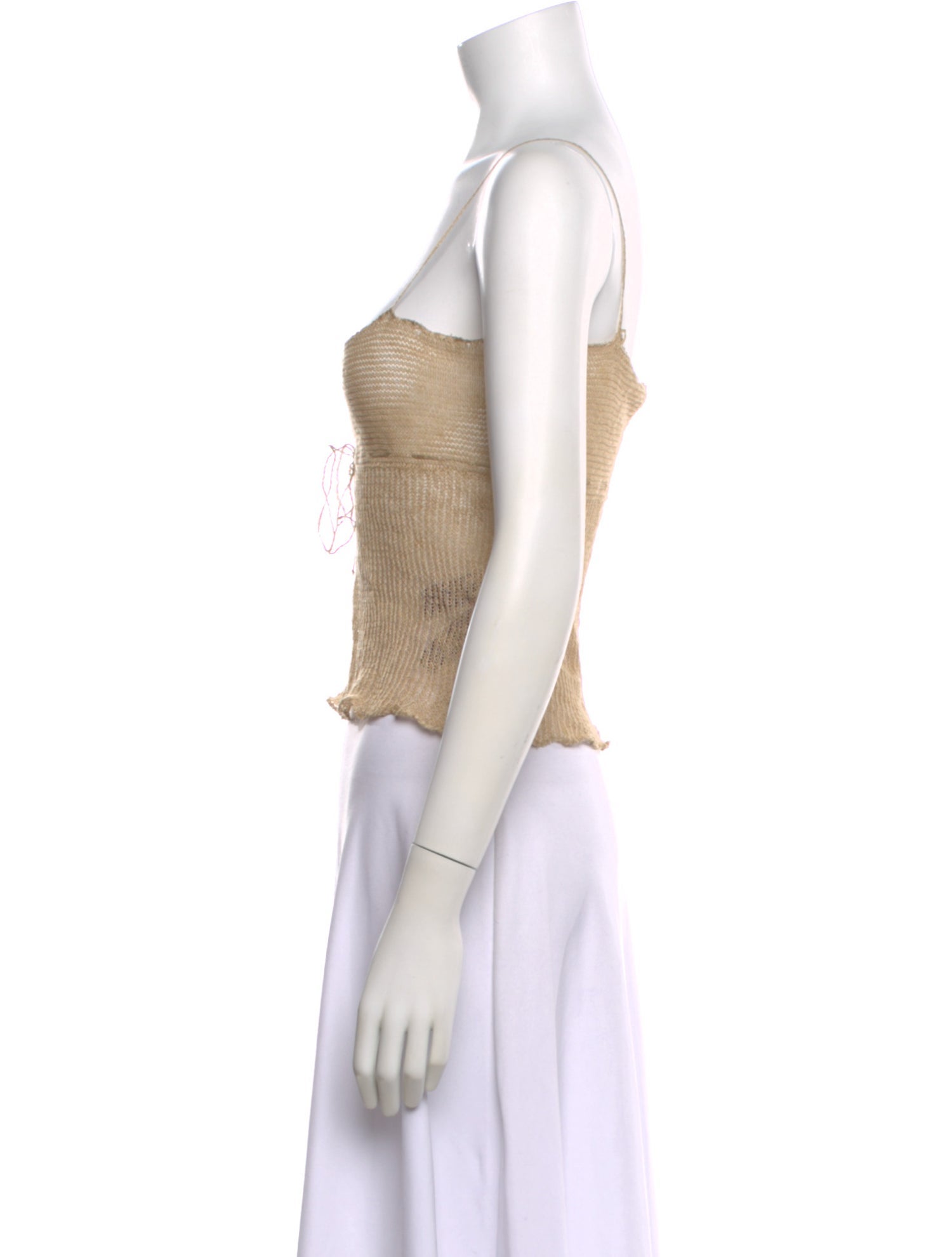 Ralph Lauren Collection Square Neckline Sleeveless Crop Top