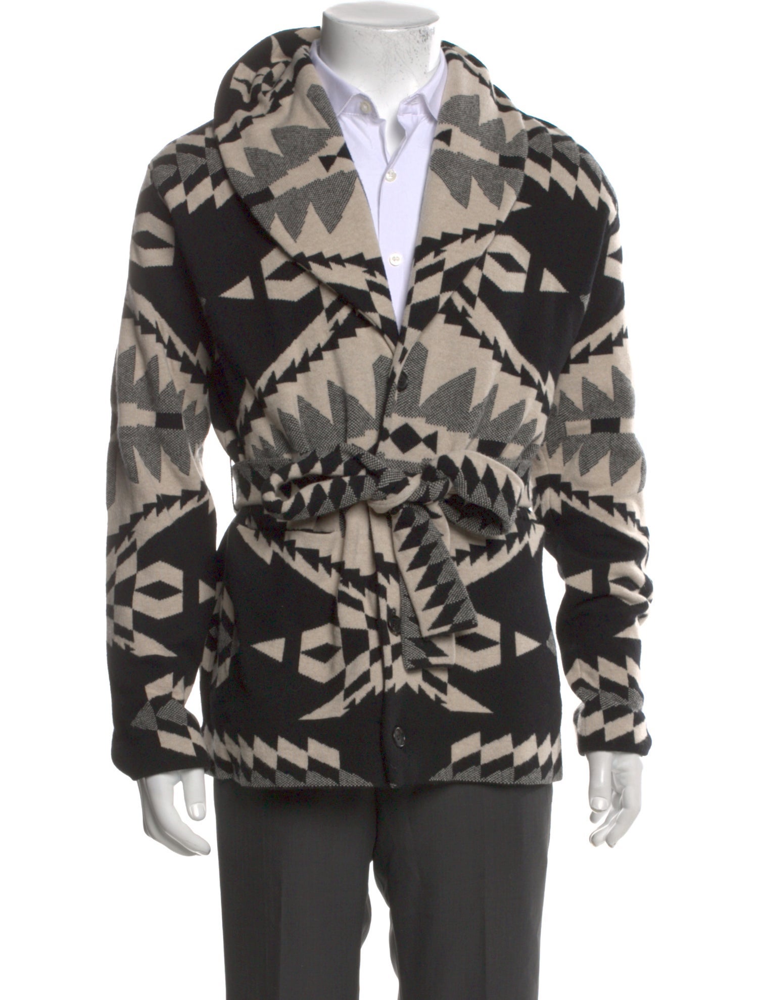 Ralph Lauren Purple Label Wool Printed Cardigan
