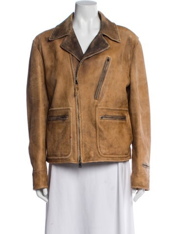 Pre-owned Ralph Lauren Suede Biker Jacket In Neutral