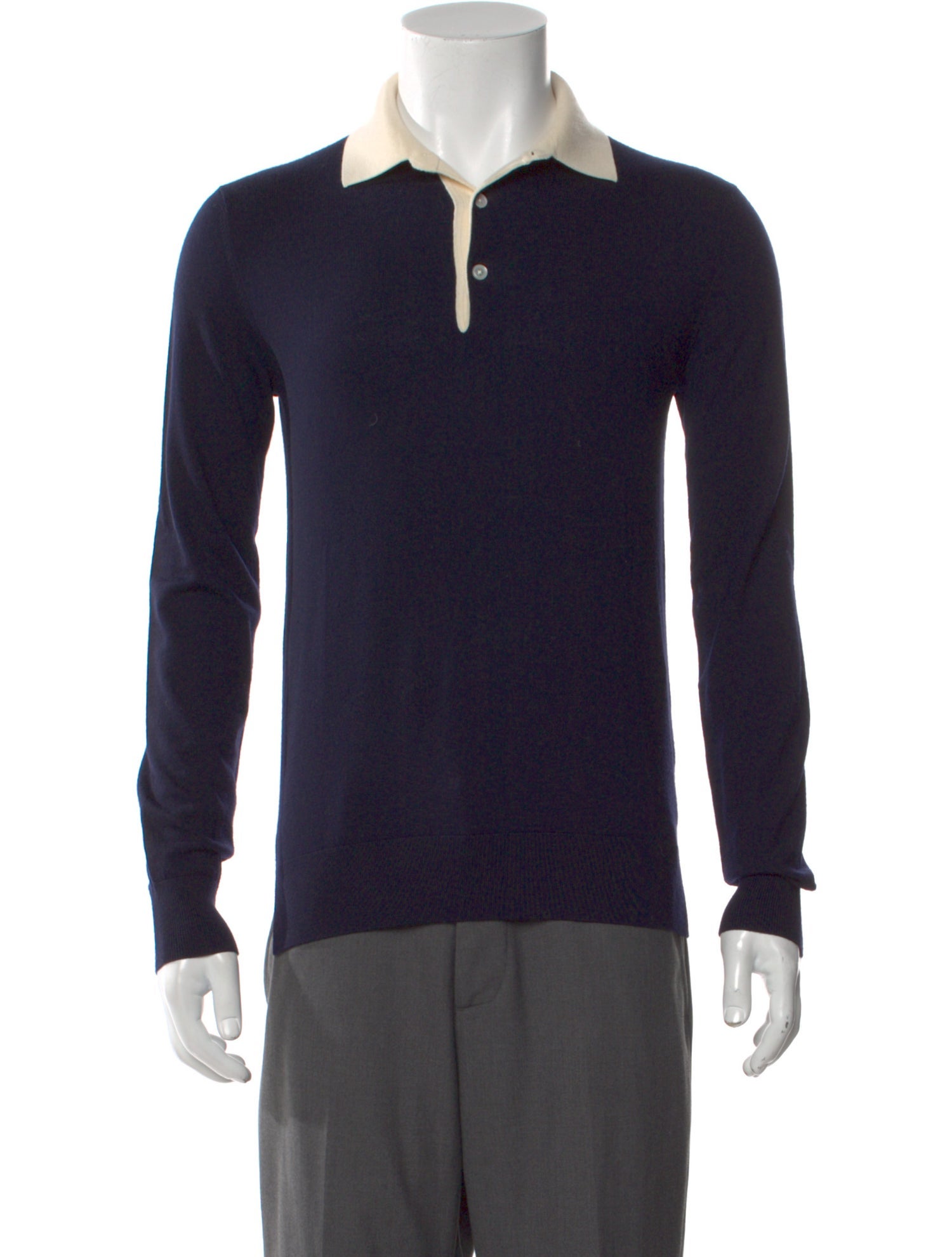 Ralph Lauren Purple Label Wool Collar Polo Sweater
