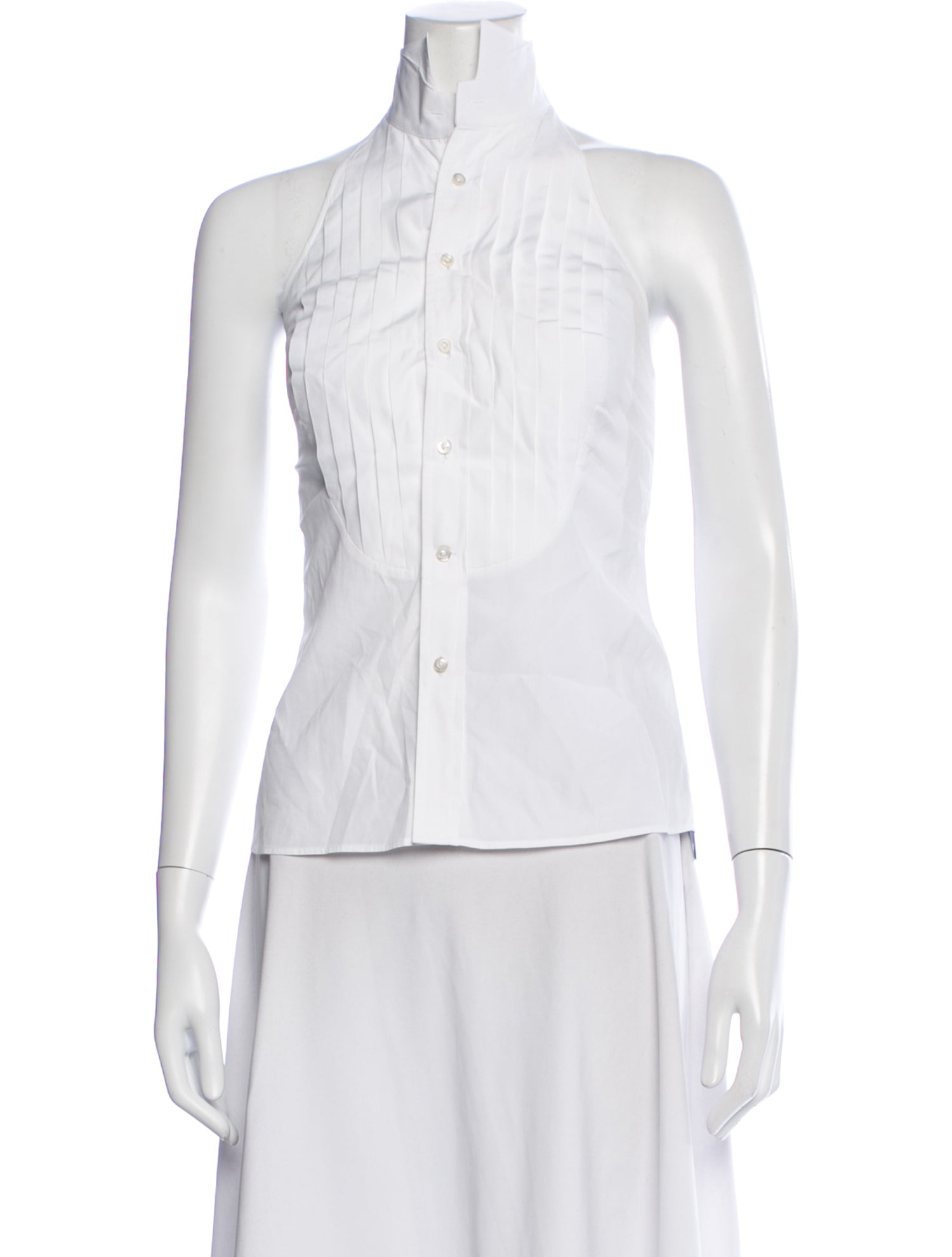 Ralph Lauren Purple Label Sleeveless Button-Up Top