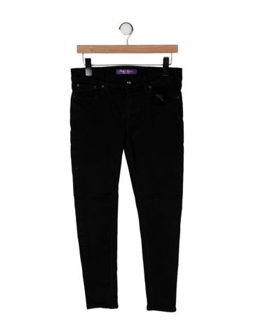 Pre-owned Ralph Lauren Mid-rise Skinny Leg Jeans In Black