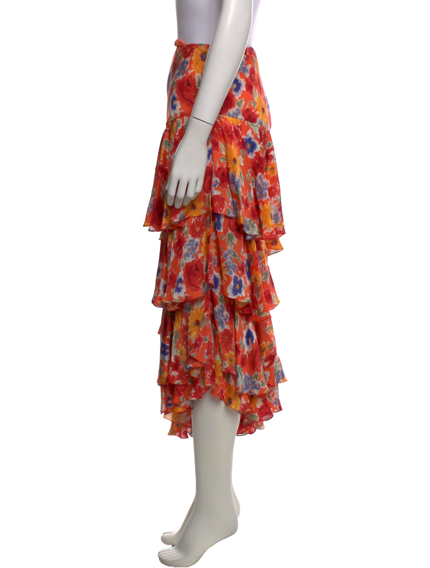 Ralph Lauren Purple Label Silk Midi Length Skirt