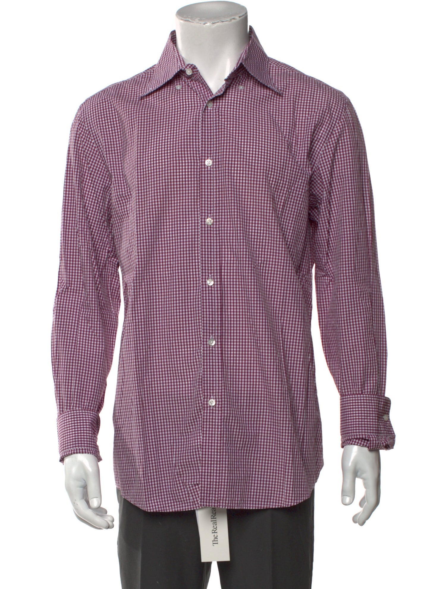 Ralph Lauren Purple Label Plaid Print Long Sleeve Dress Shirt