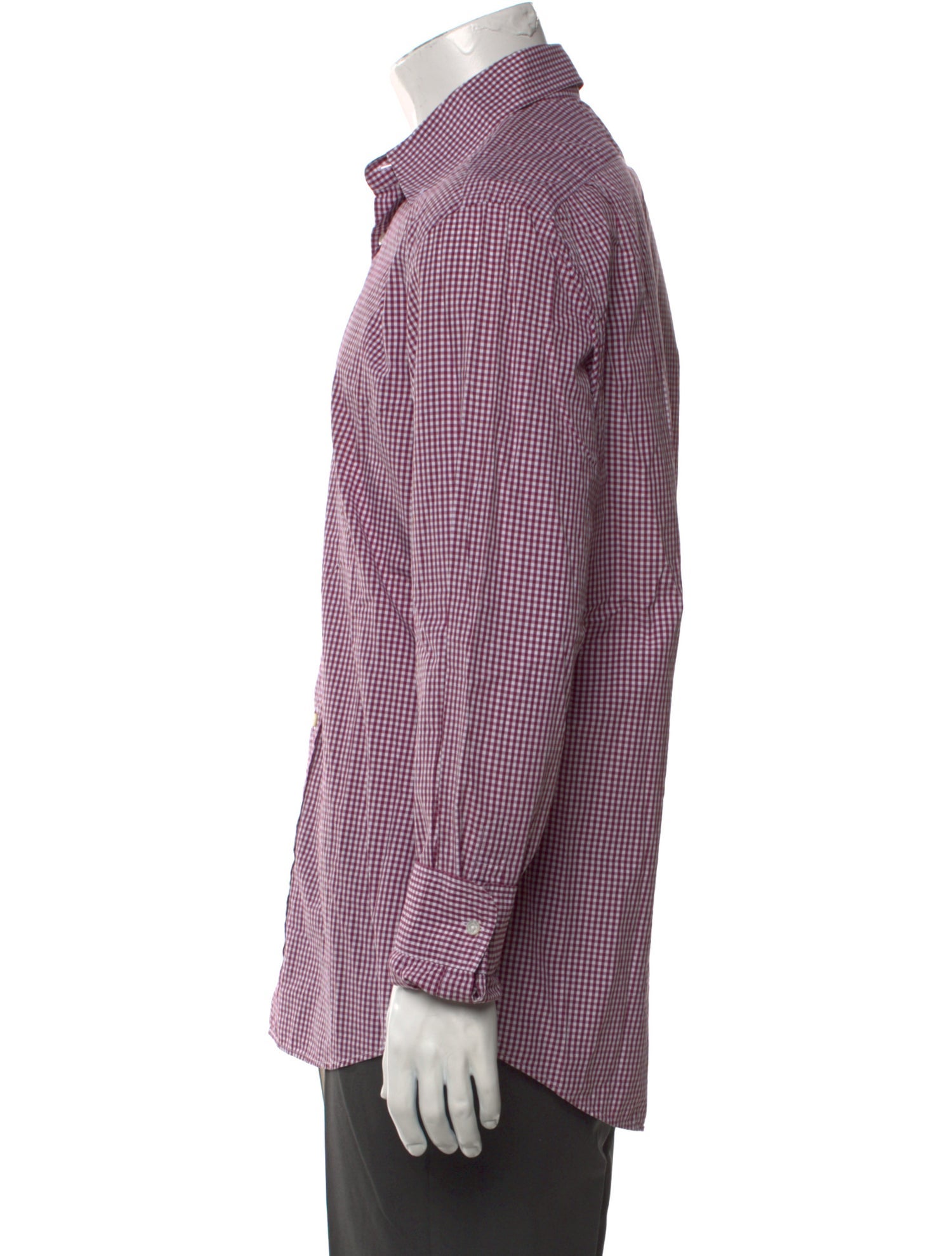 Ralph Lauren Purple Label Plaid Print Long Sleeve Dress Shirt