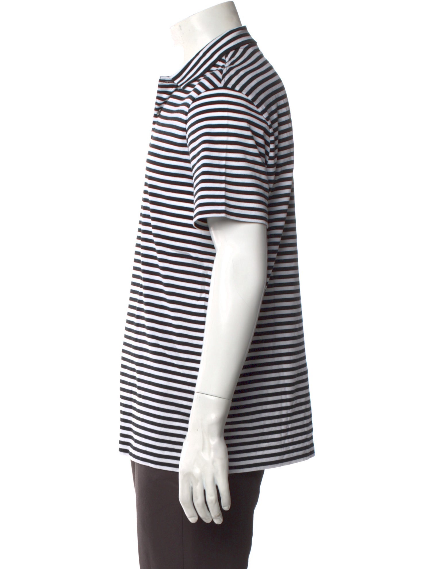 Ralph Lauren Purple Label Striped Collar Polo Shirt