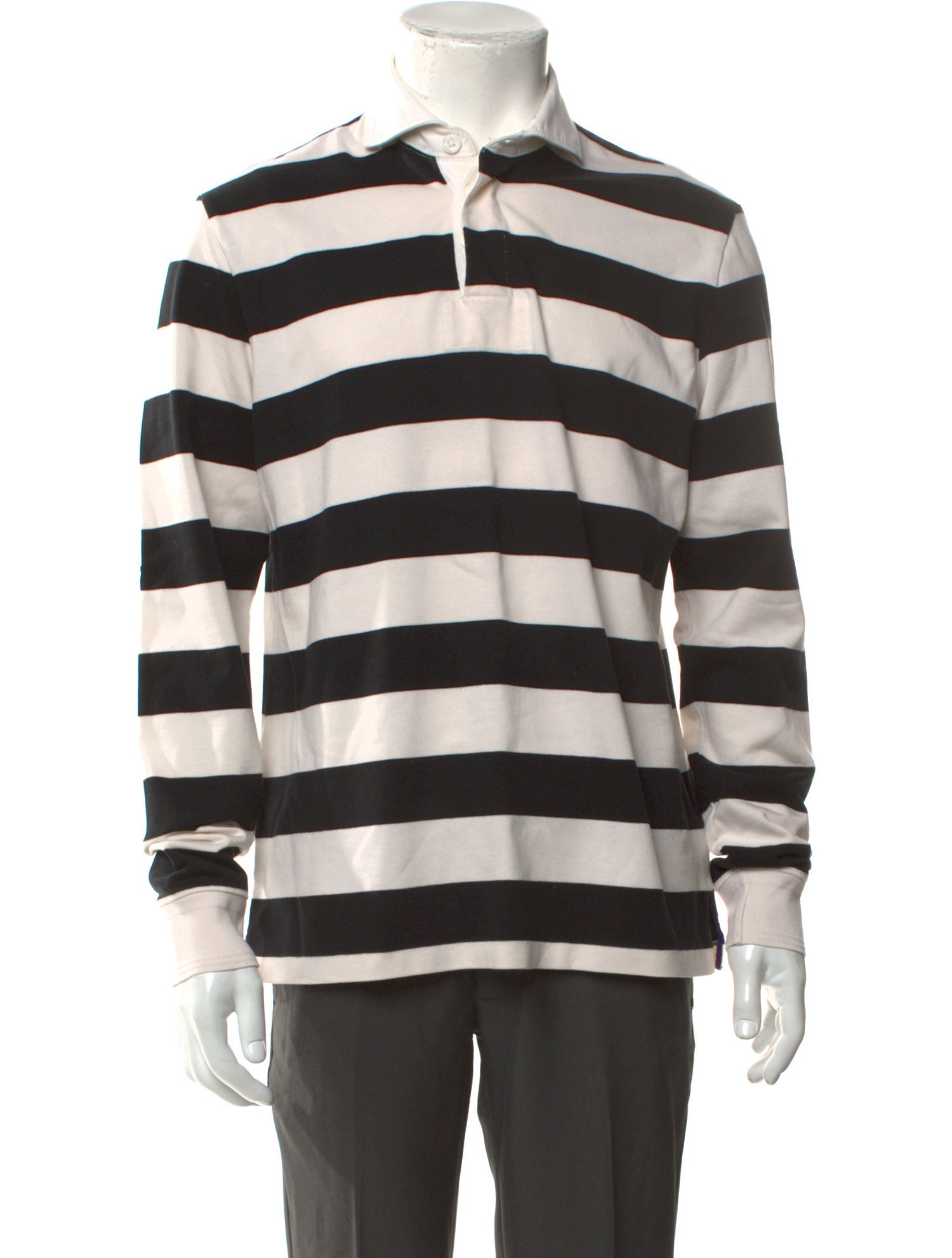 Ralph Lauren Purple Label Striped Collar Polo Shirt