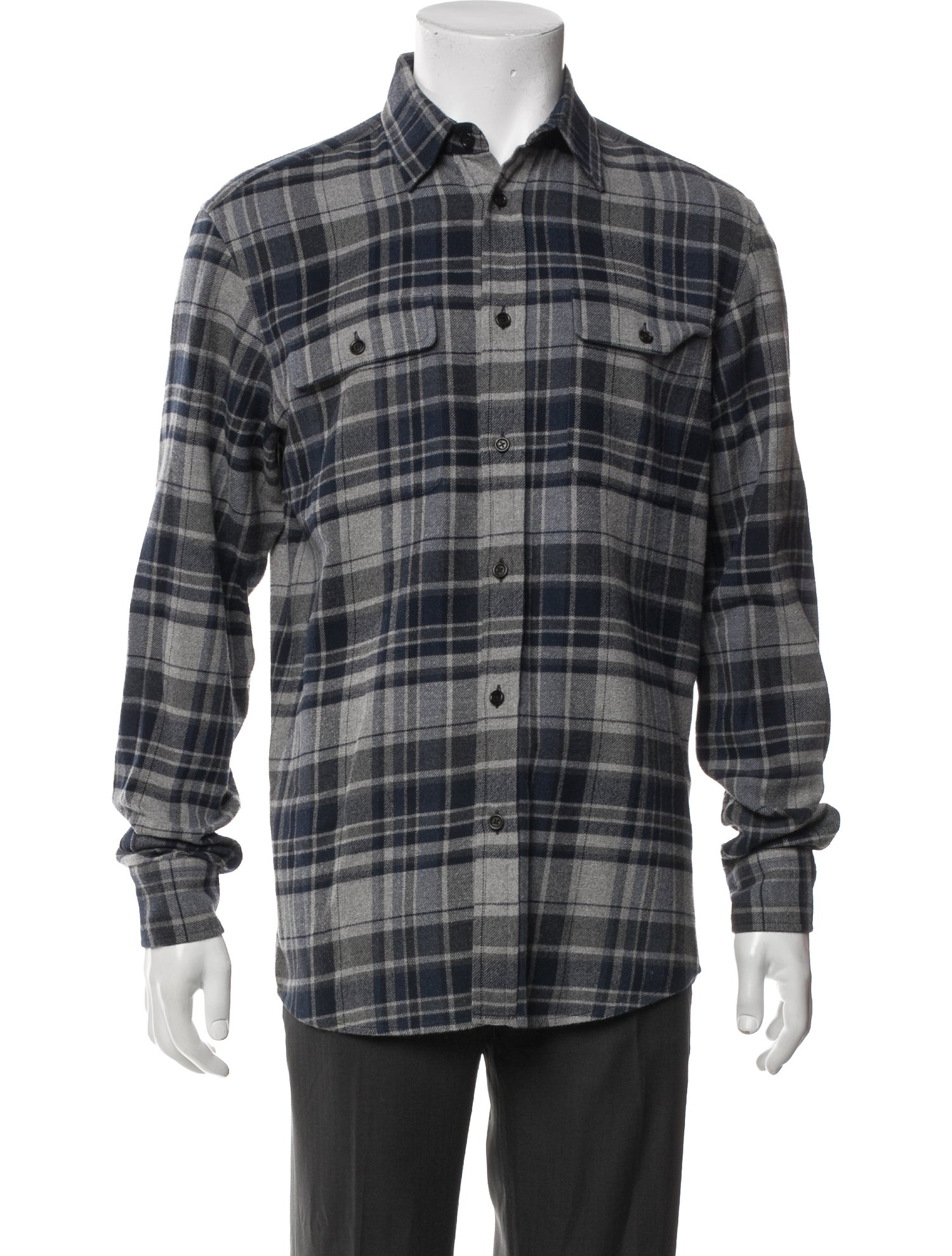 Ralph Lauren Purple Label Plaid Print Long Sleeve Shirt